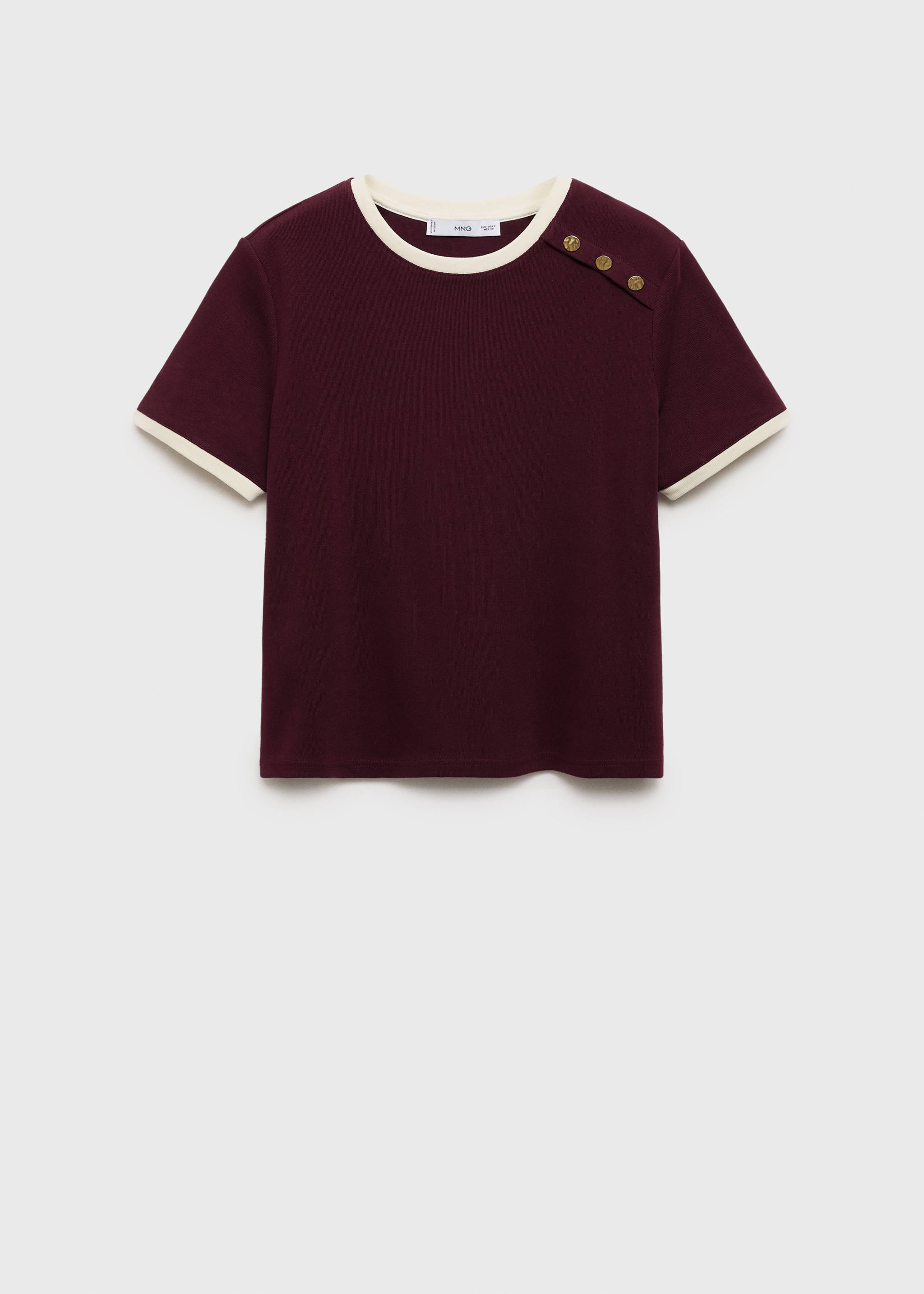 Buttoned cotton T-shirt - Article without model