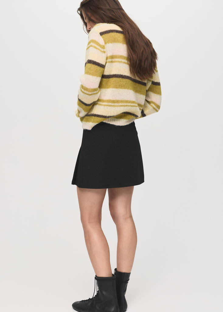 Pleated mini-skirt — Black