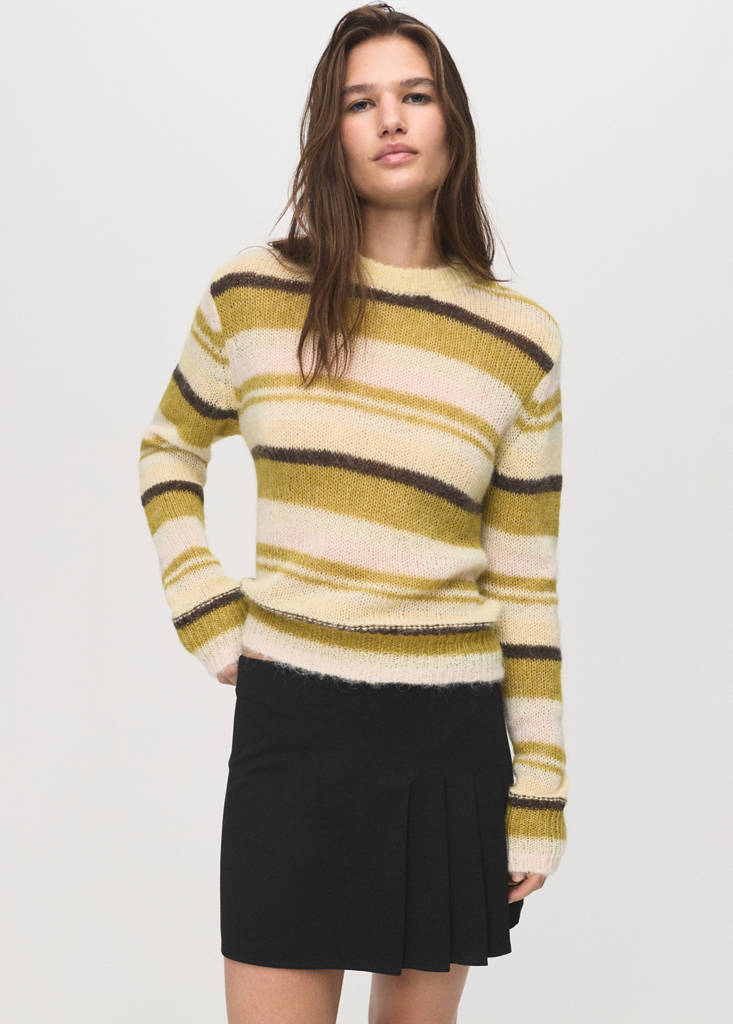 Pleated mini-skirt — Black