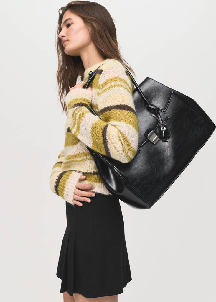 Pleated mini-skirt — Black