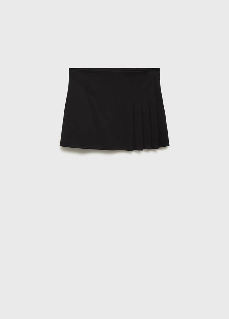 Pleated mini-skirt — Black