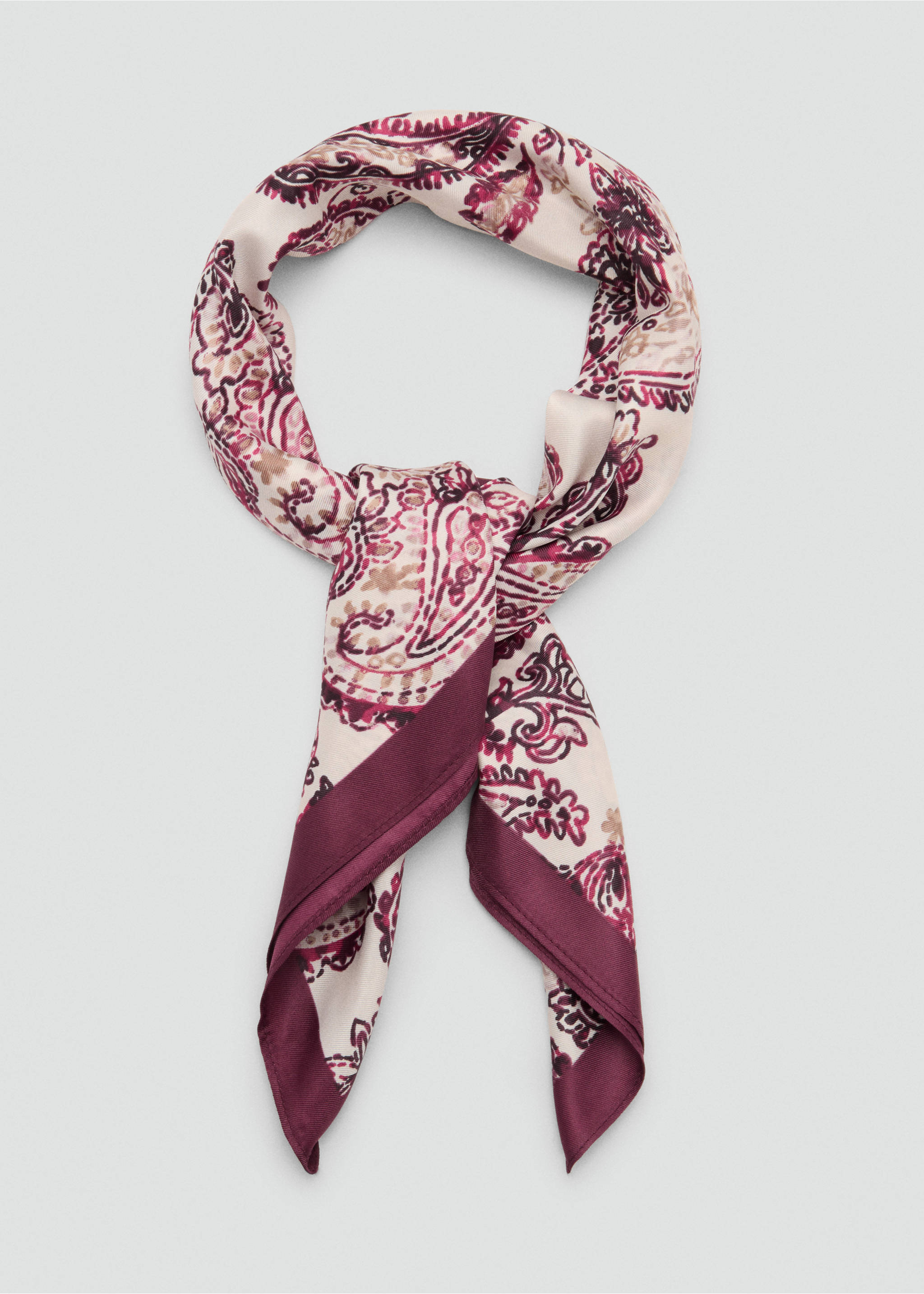 佩斯利印花围巾 - null, 深酒红. Ref: 17054088-00.