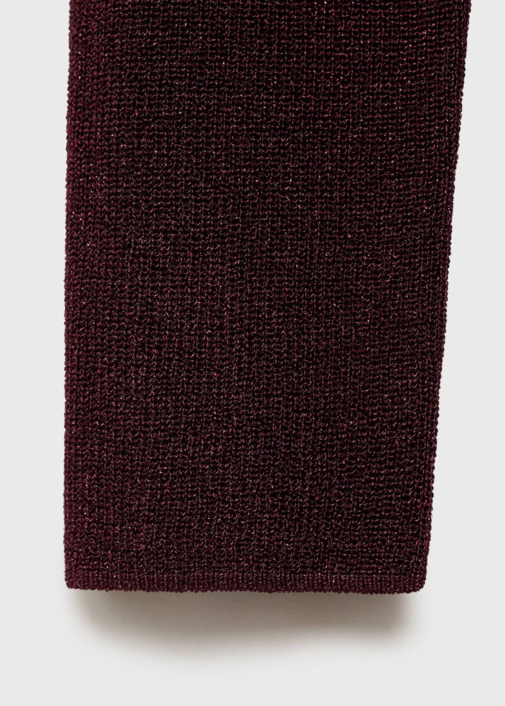 V-neck lurex sweater — Wine