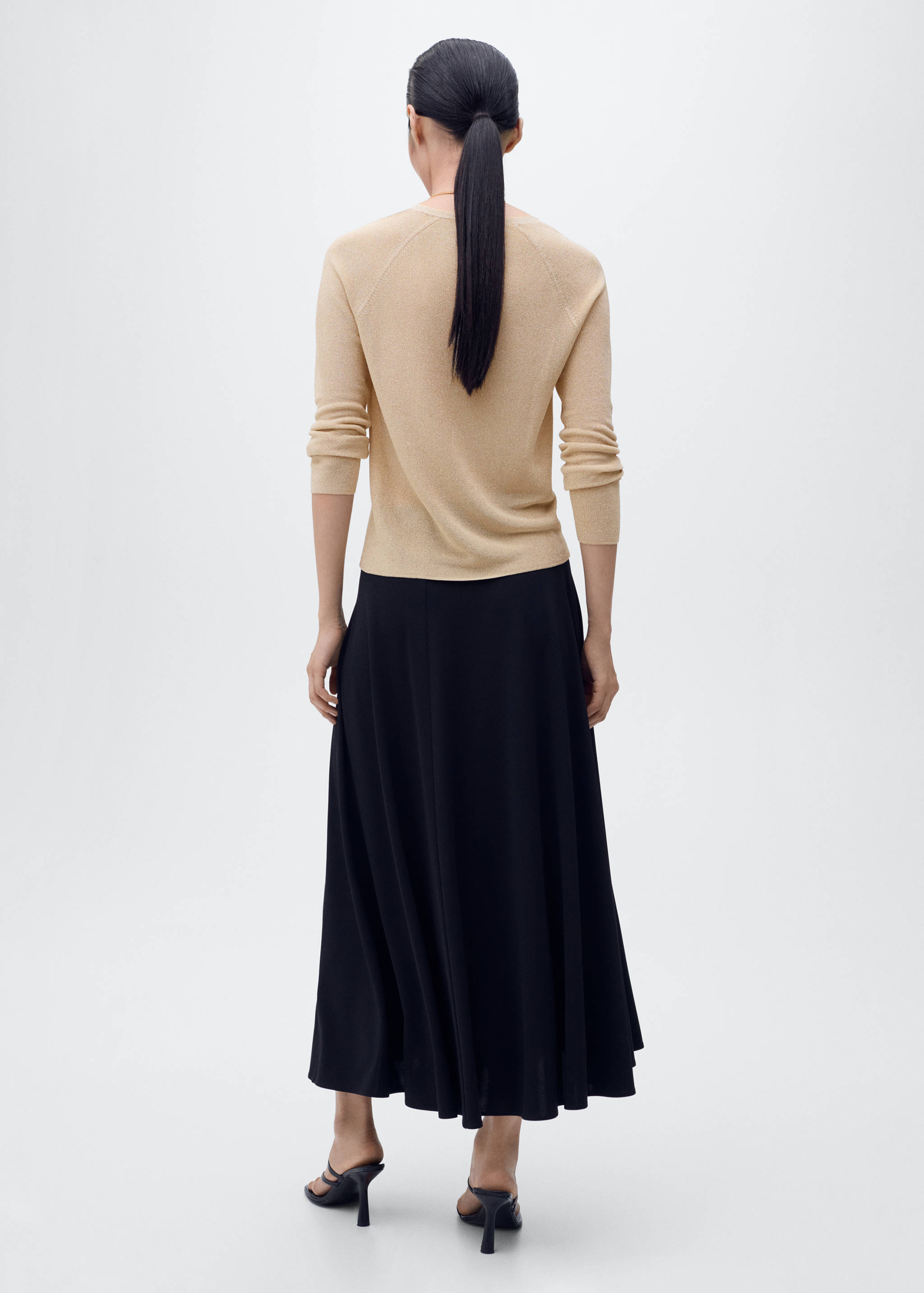 V-neck lurex sweater - Reverse of the article