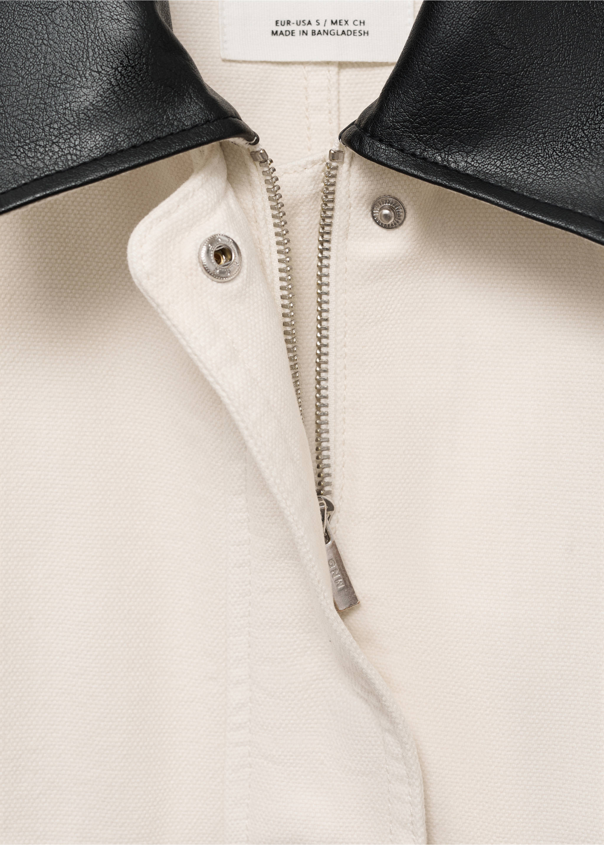 Parka en jean col contrasté - Détail de l'article 8, Écru. Ref: 17054092-00.