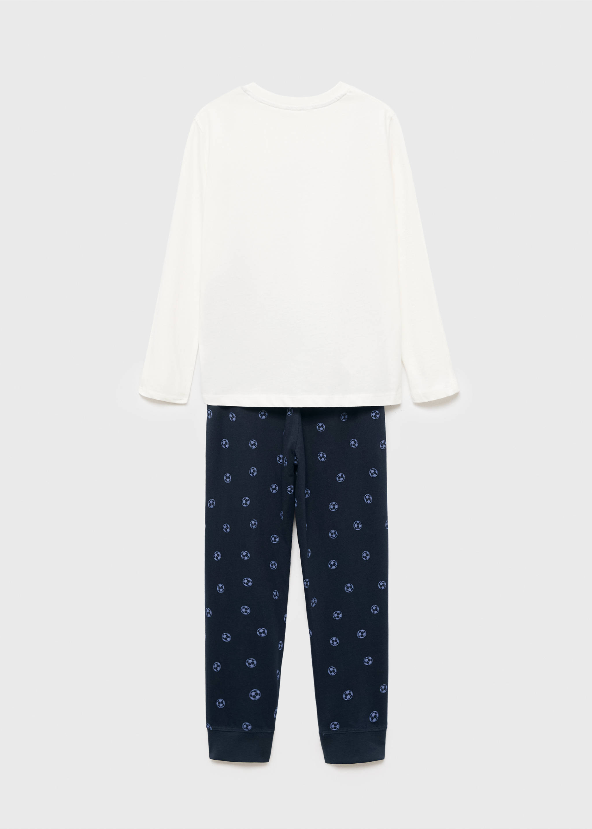 Pijama largo estampado conejo - Reverso del artículo, Blanco roto. Ref: 17054094-00.