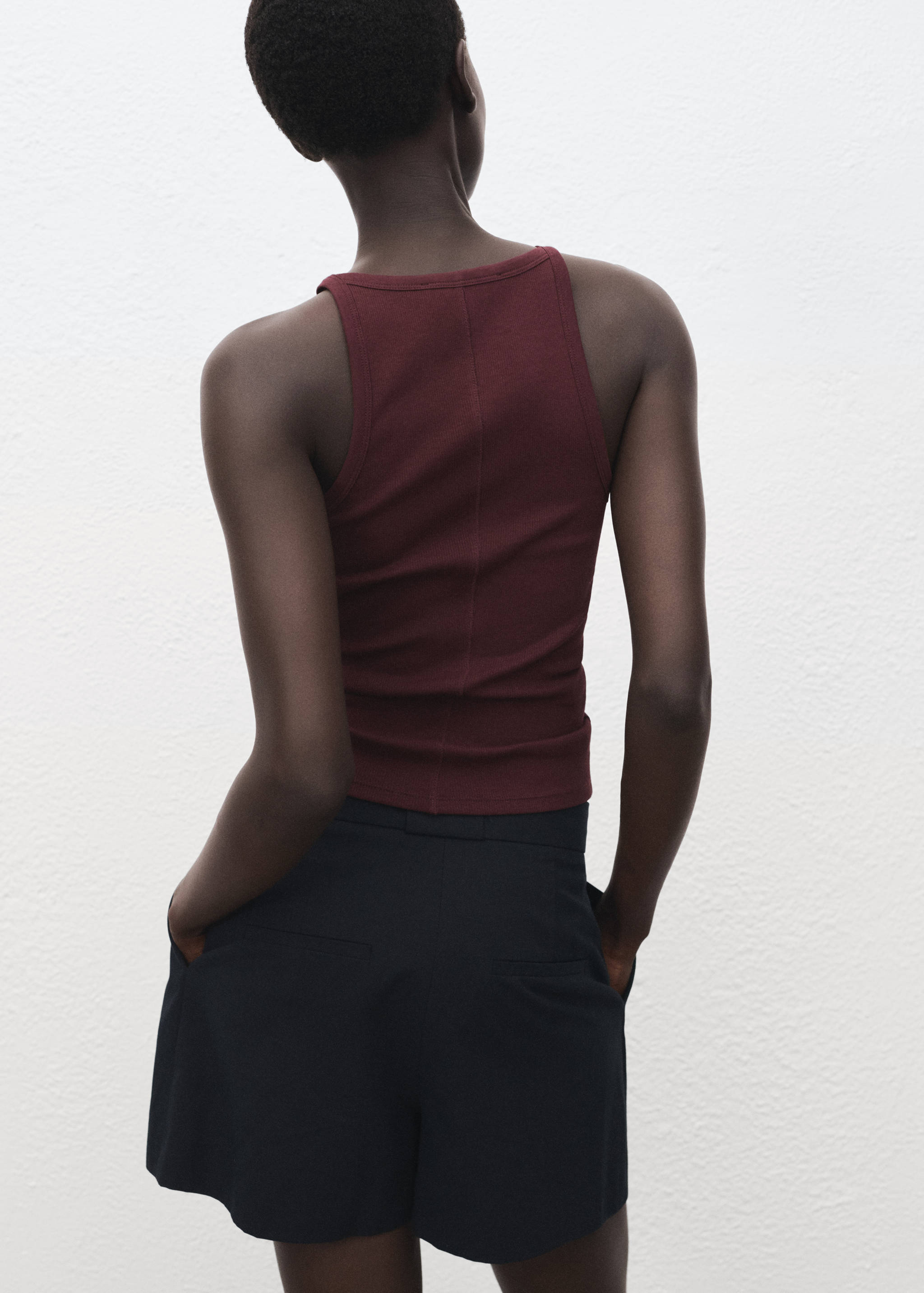 Ribbed cotton-blend top - Reverse of the article