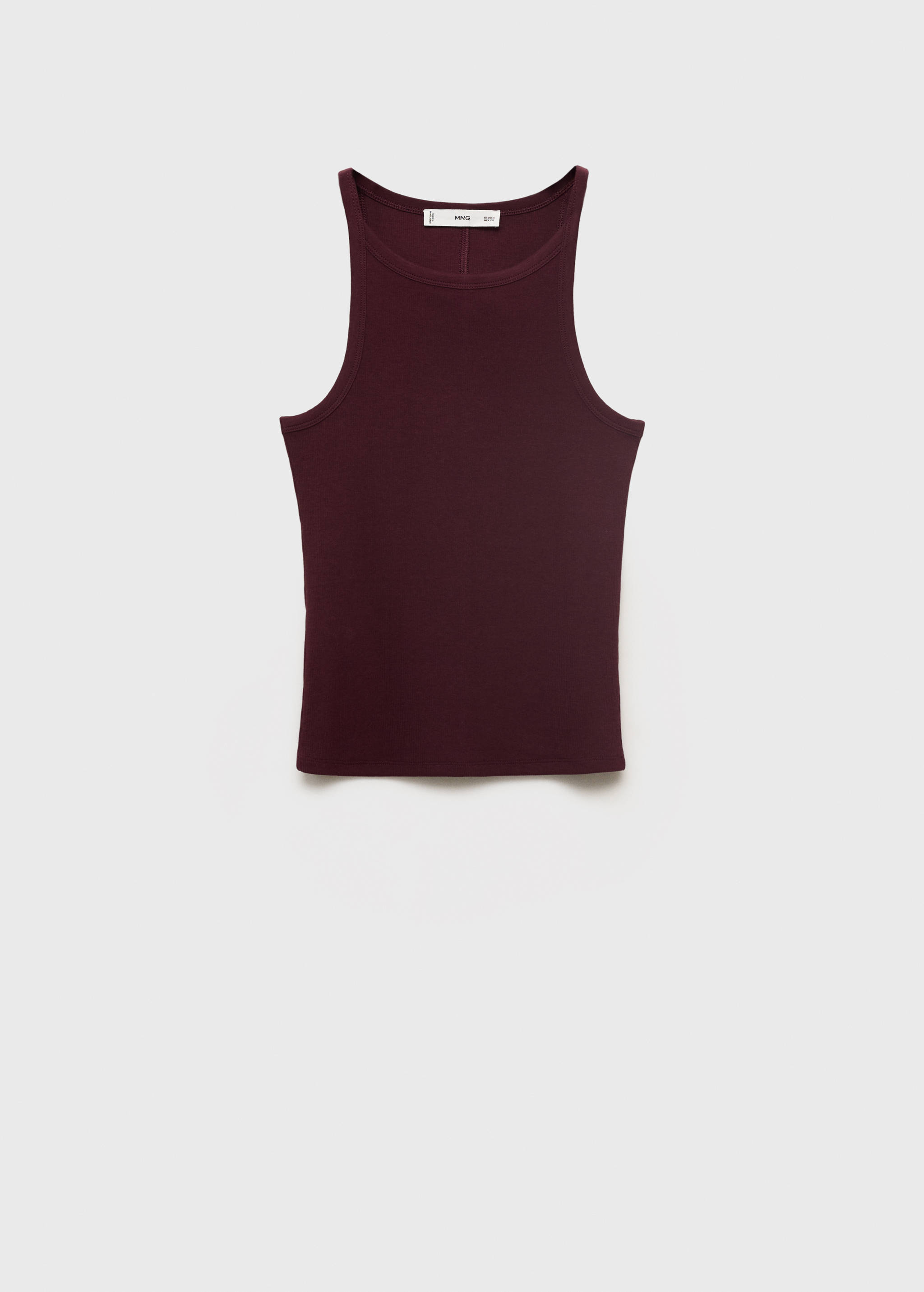 Ribbed cotton-blend top - Article without model