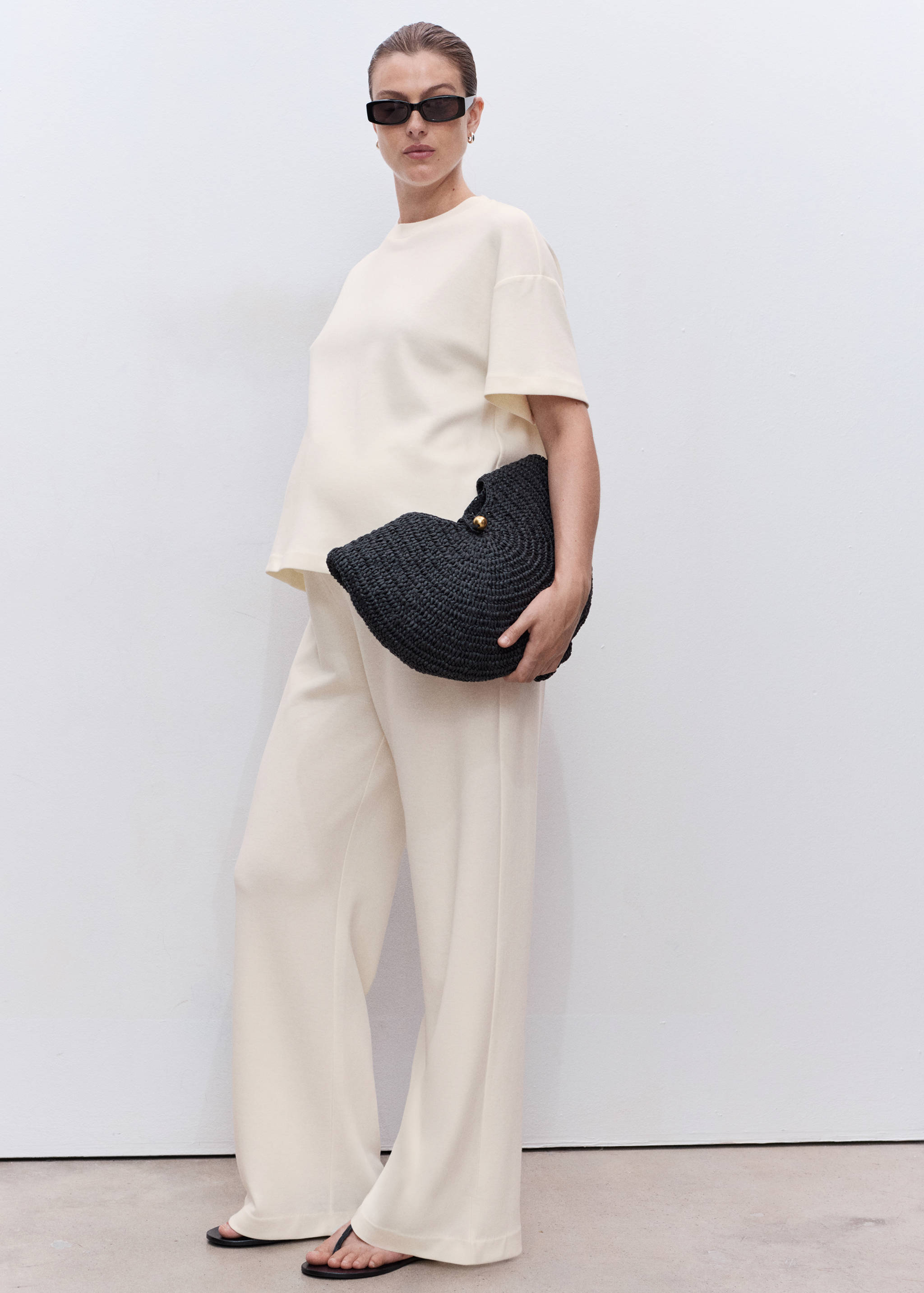 Straight cotton maternity pants - General plane