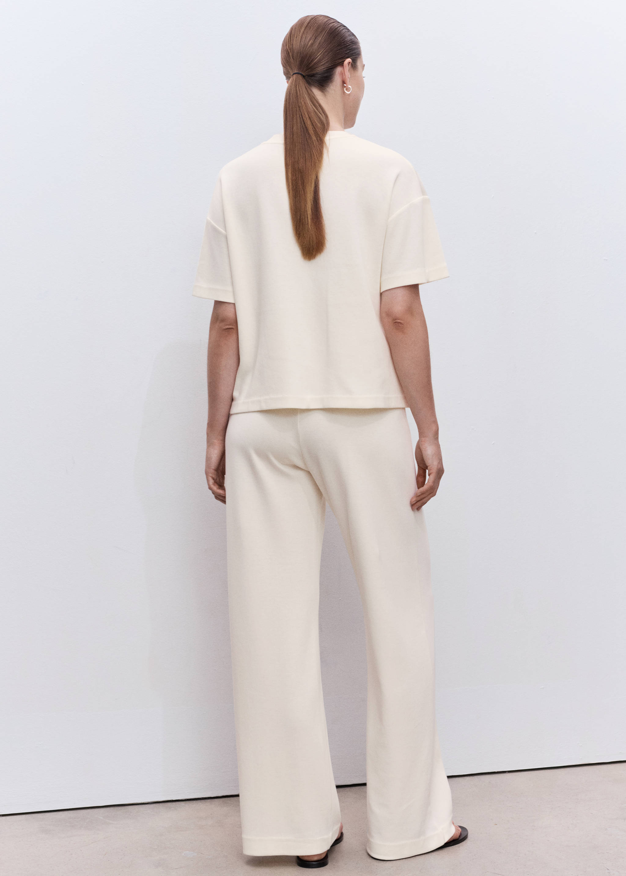 Straight cotton maternity pants - Reverse of the article