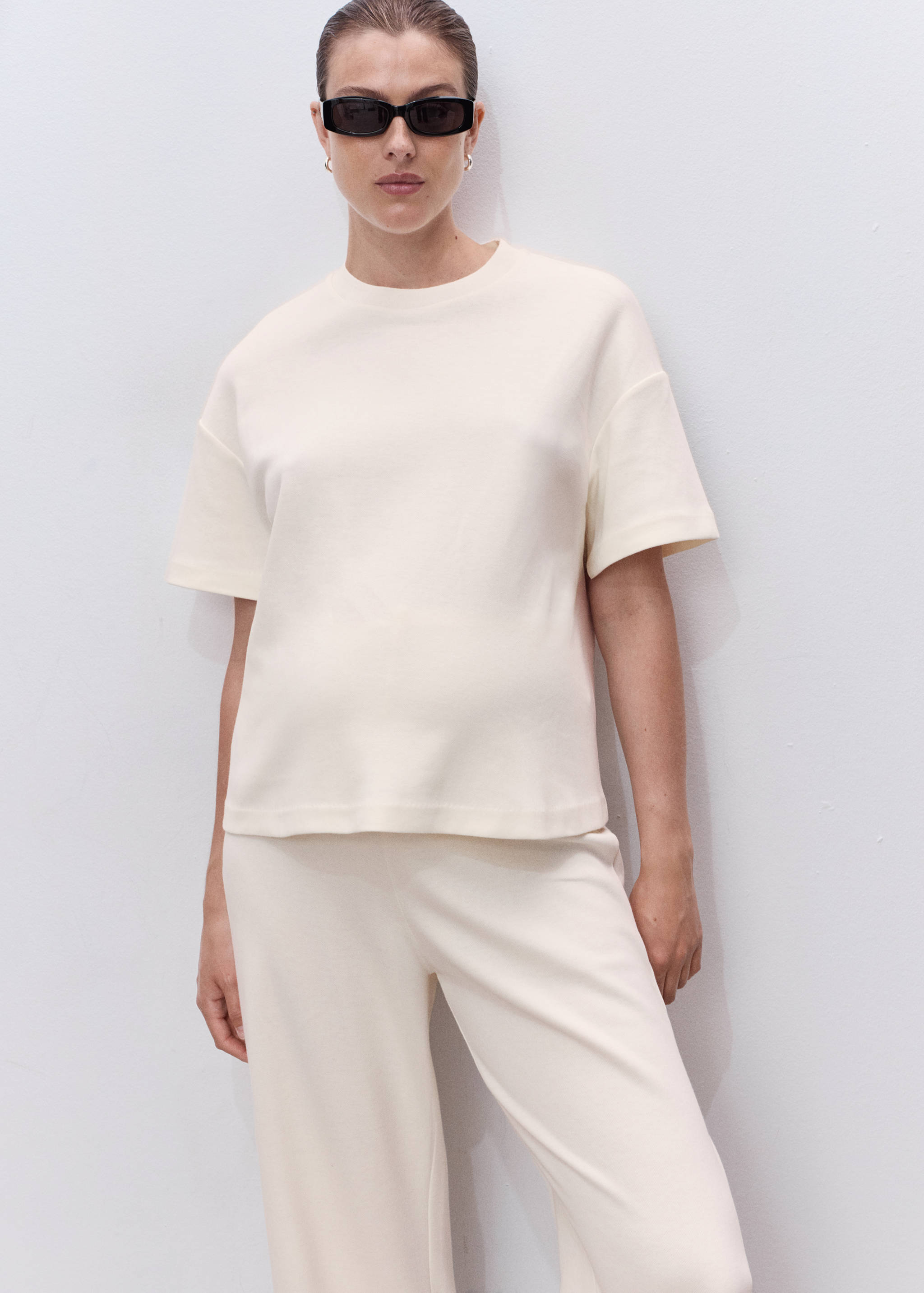 Straight cotton maternity pants - Details of the article 1