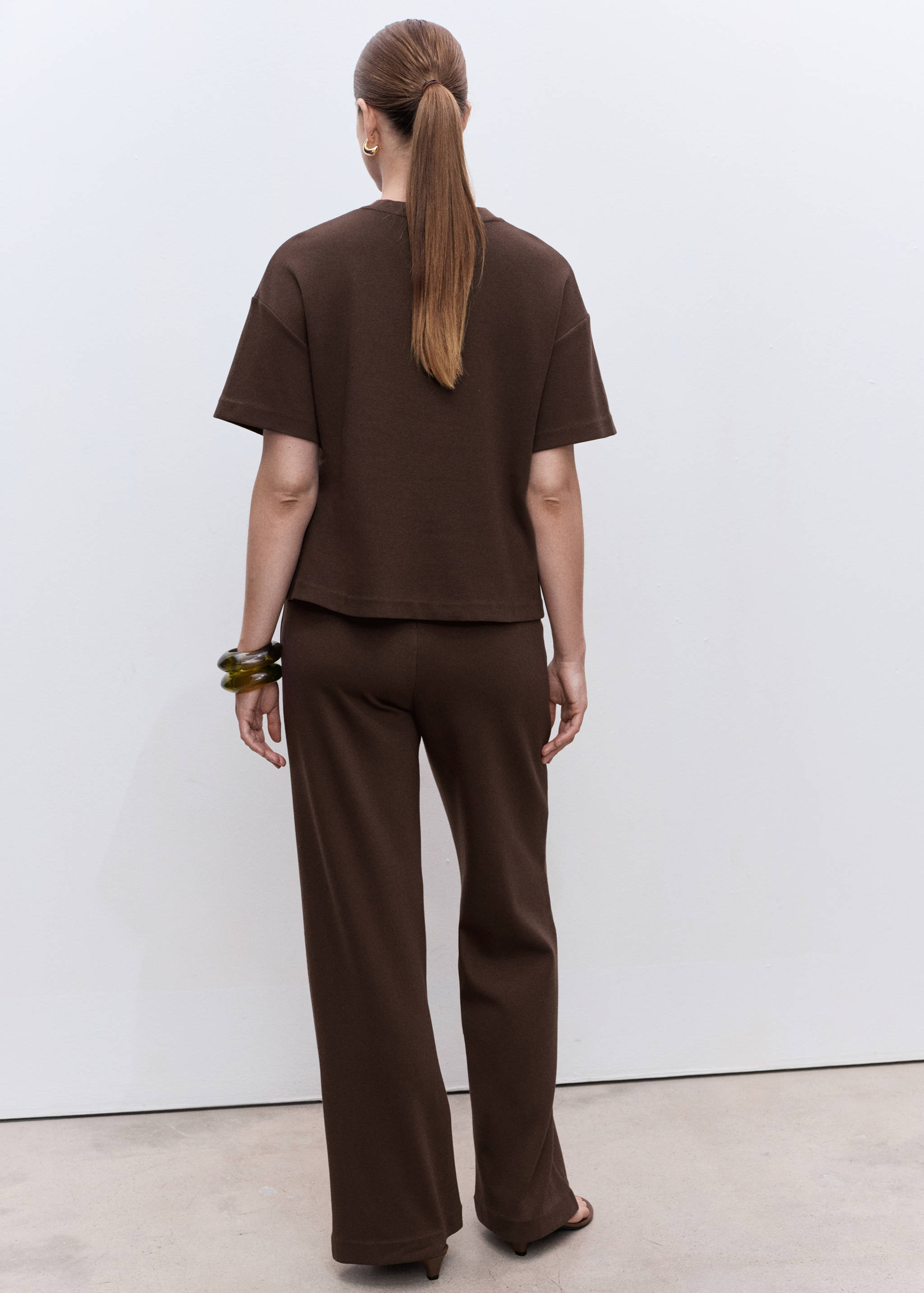 Straight cotton maternity pants - Reverse of the article