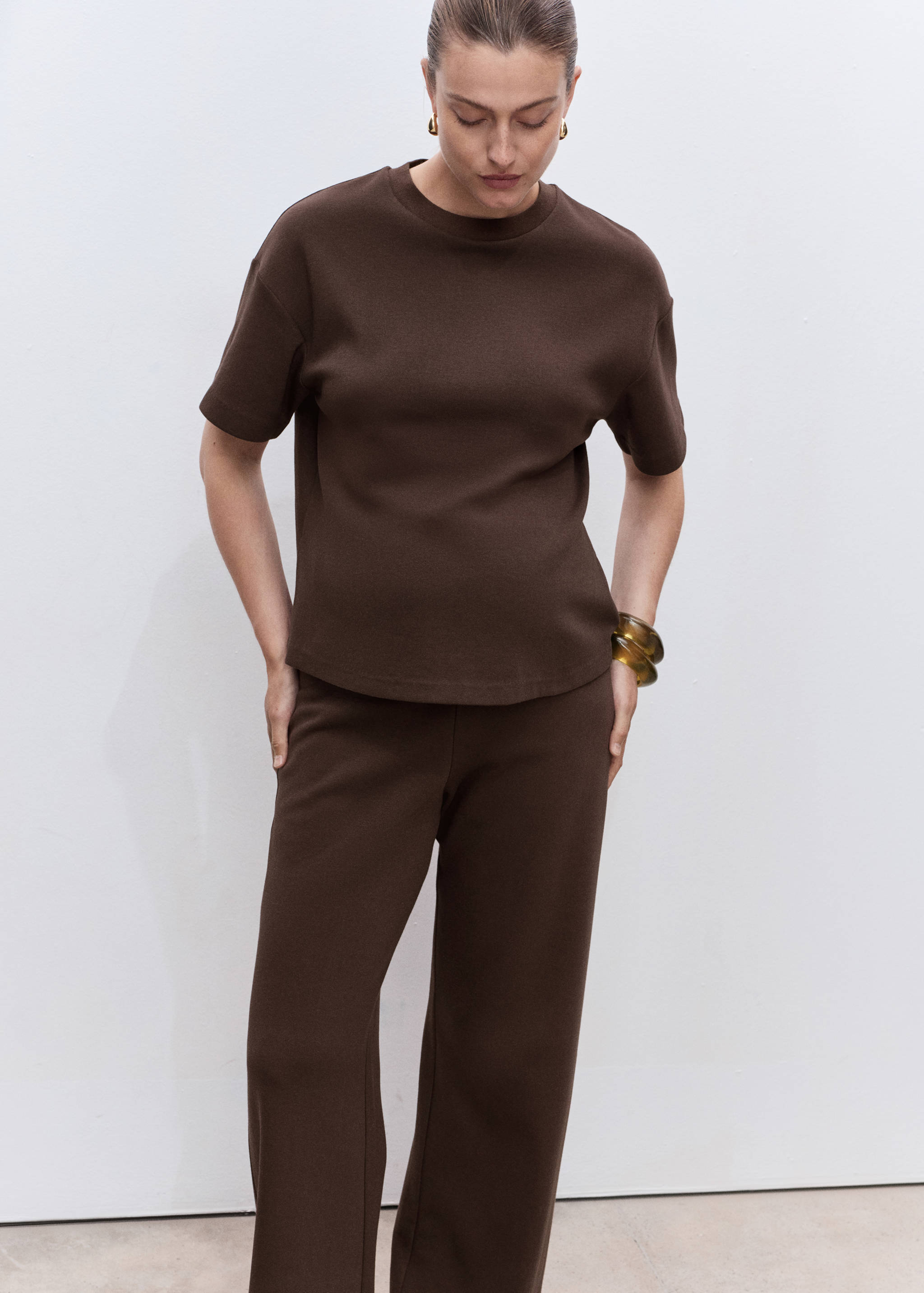 Straight cotton maternity pants - Details of the article 1