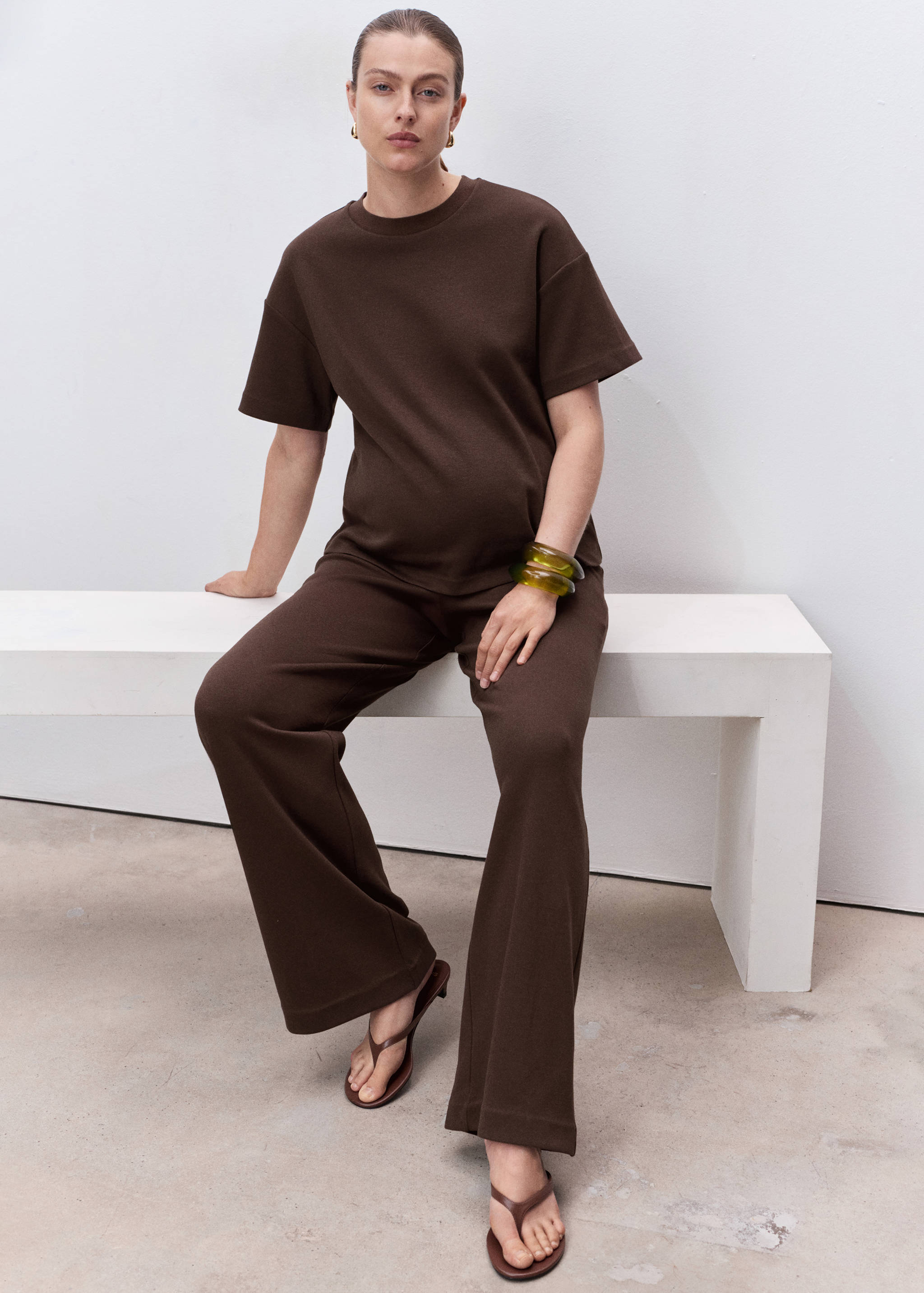 Straight cotton maternity pants - Details of the article 2