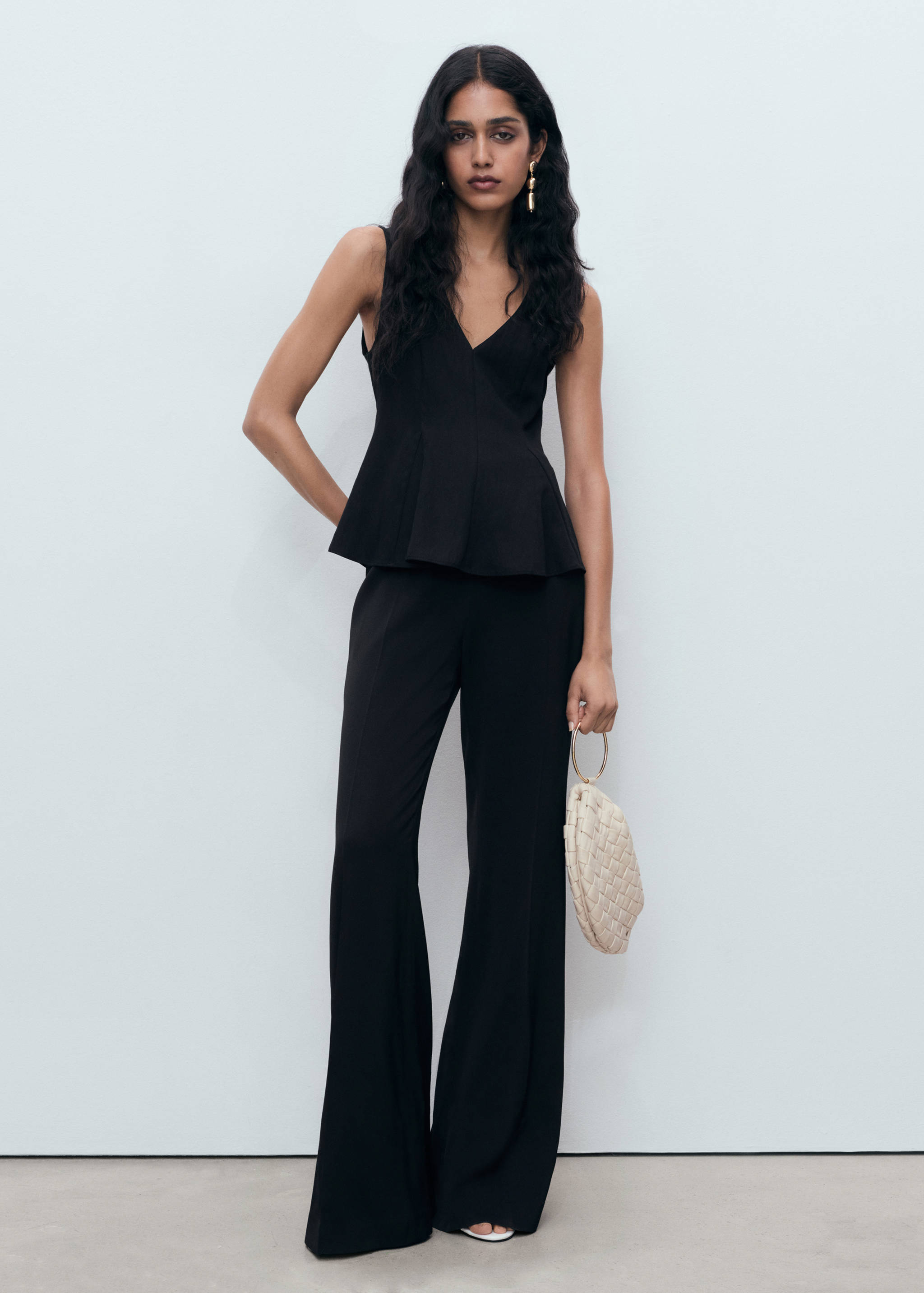 Lyocell peplum top - General plane