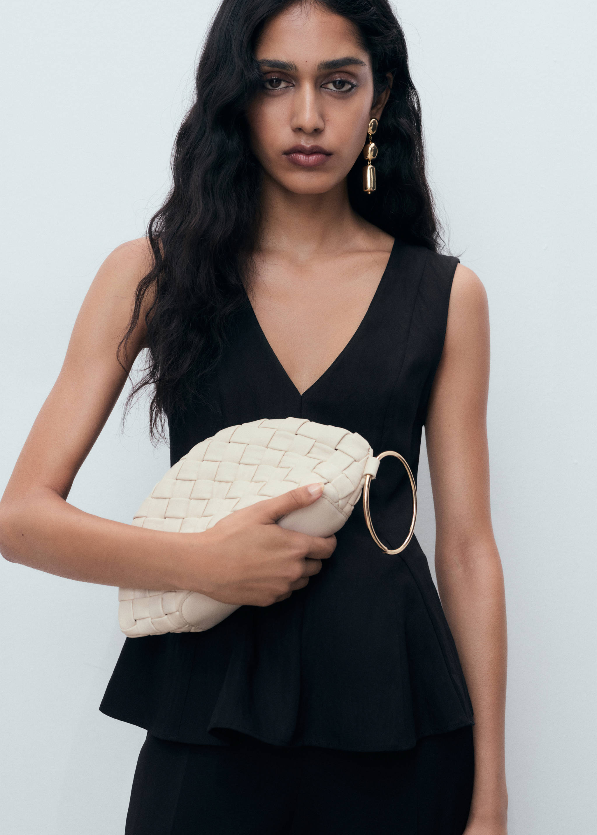 Lyocell peplum top - Medium plane