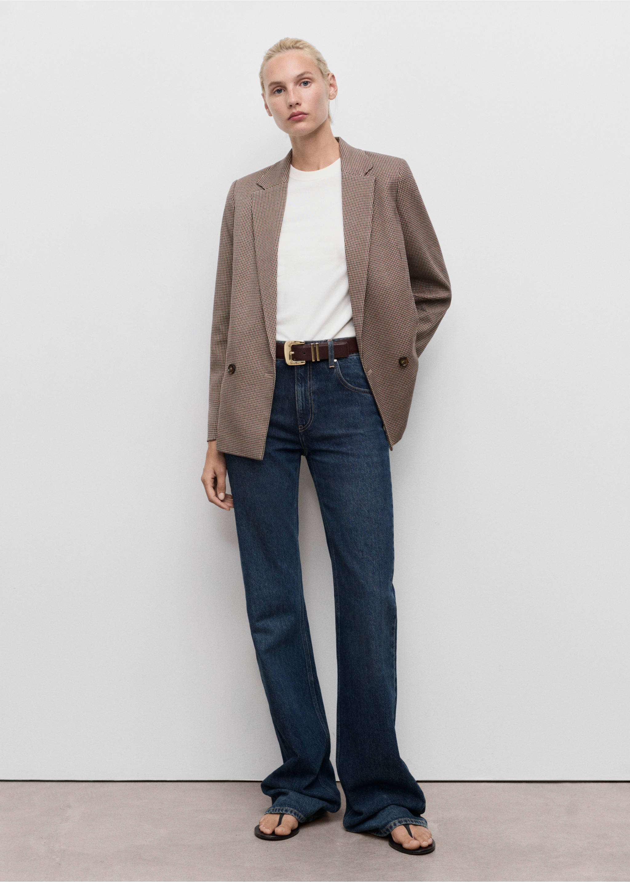 Blazer croisé micro pied-de-poule - Plan général, Bordeaux. Ref: 17054102-00.