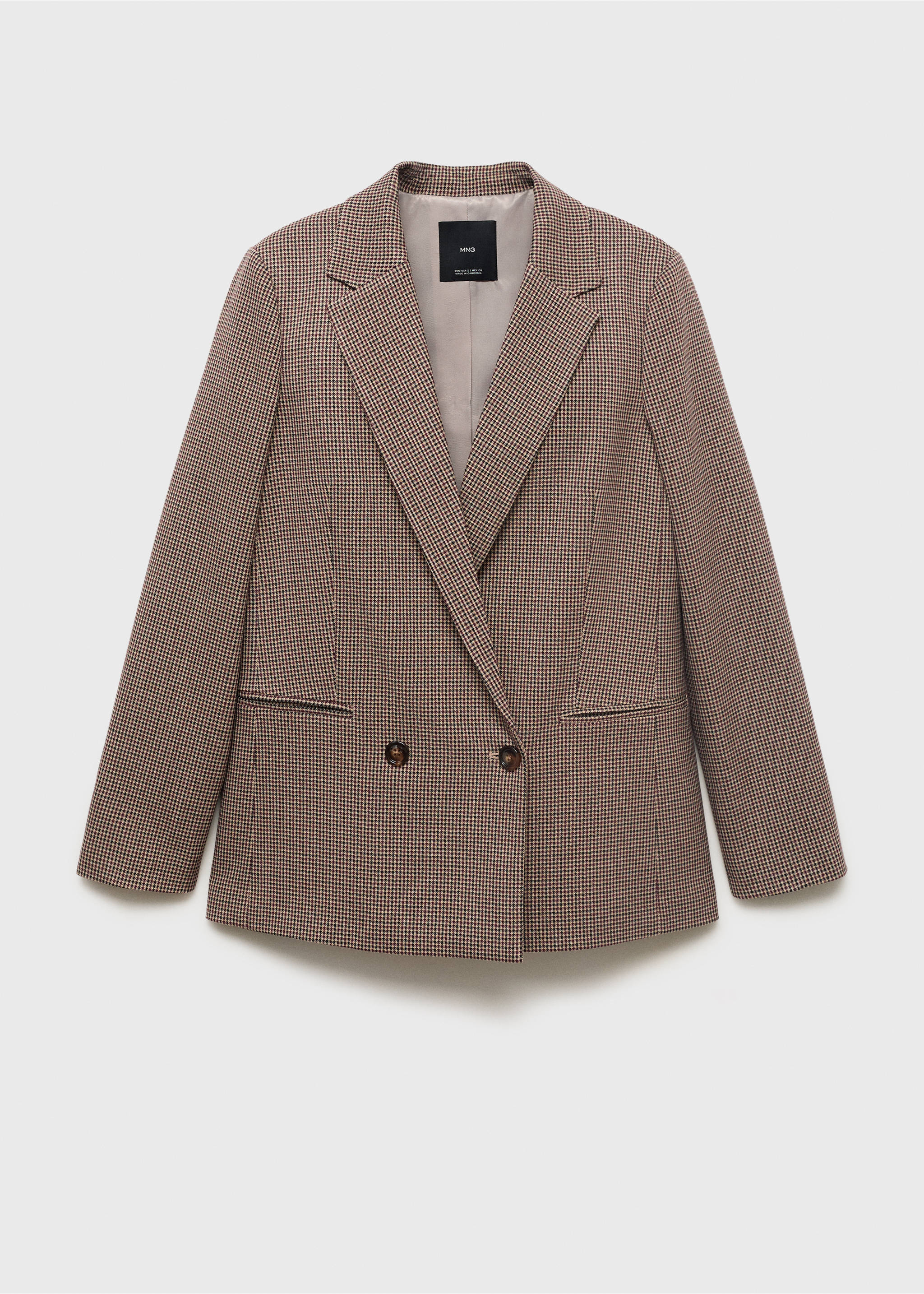 Blazer croisé micro pied-de-poule - Article sans modèle, Bordeaux. Ref: 17054102-00.