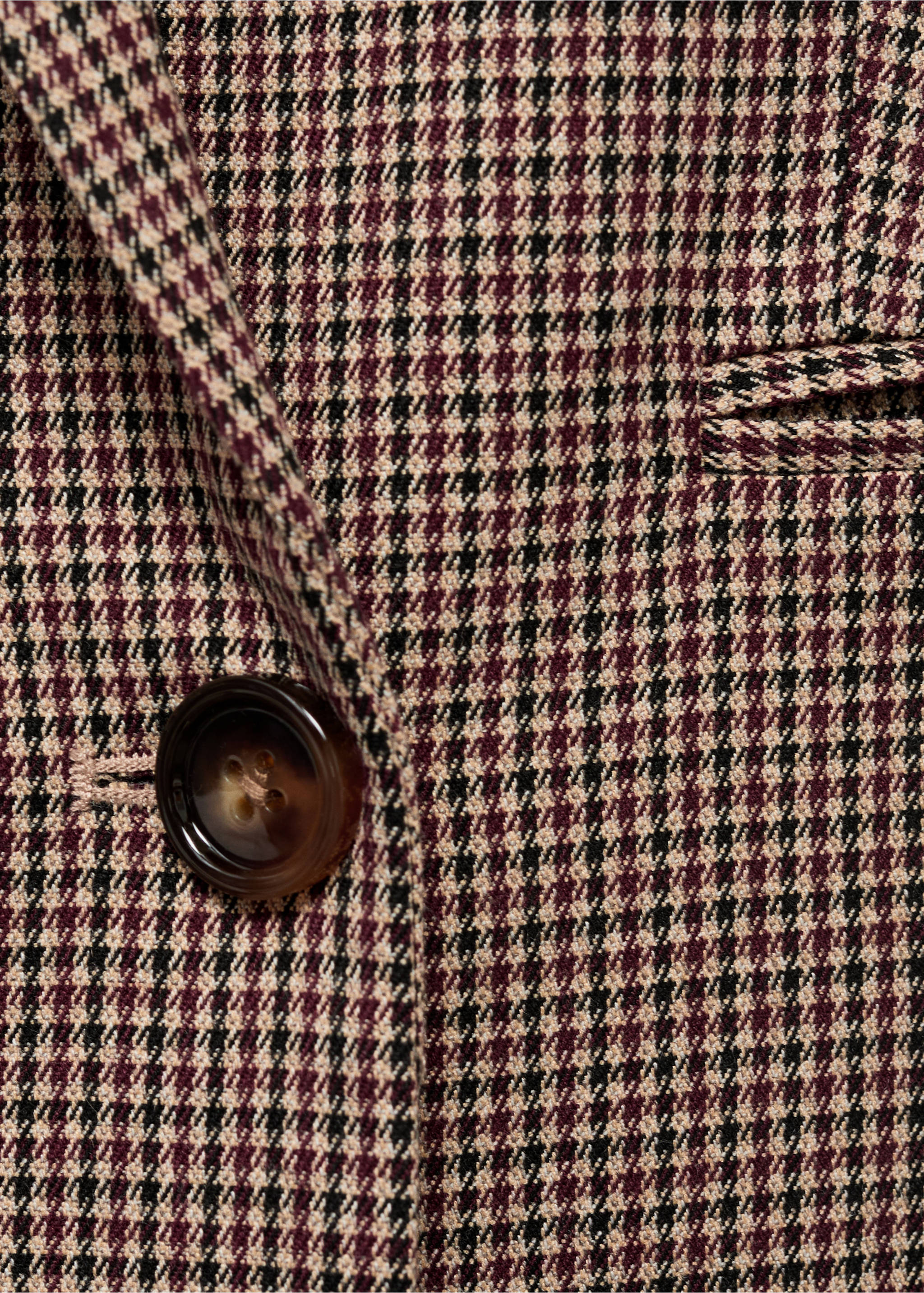 Blazer croisé micro pied-de-poule - Détail de l'article 8, Bordeaux. Ref: 17054102-00.