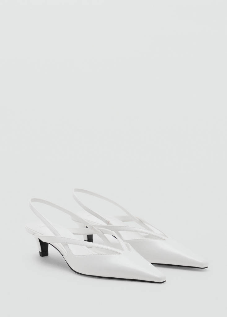 Kitten-heel pointed shoes — White