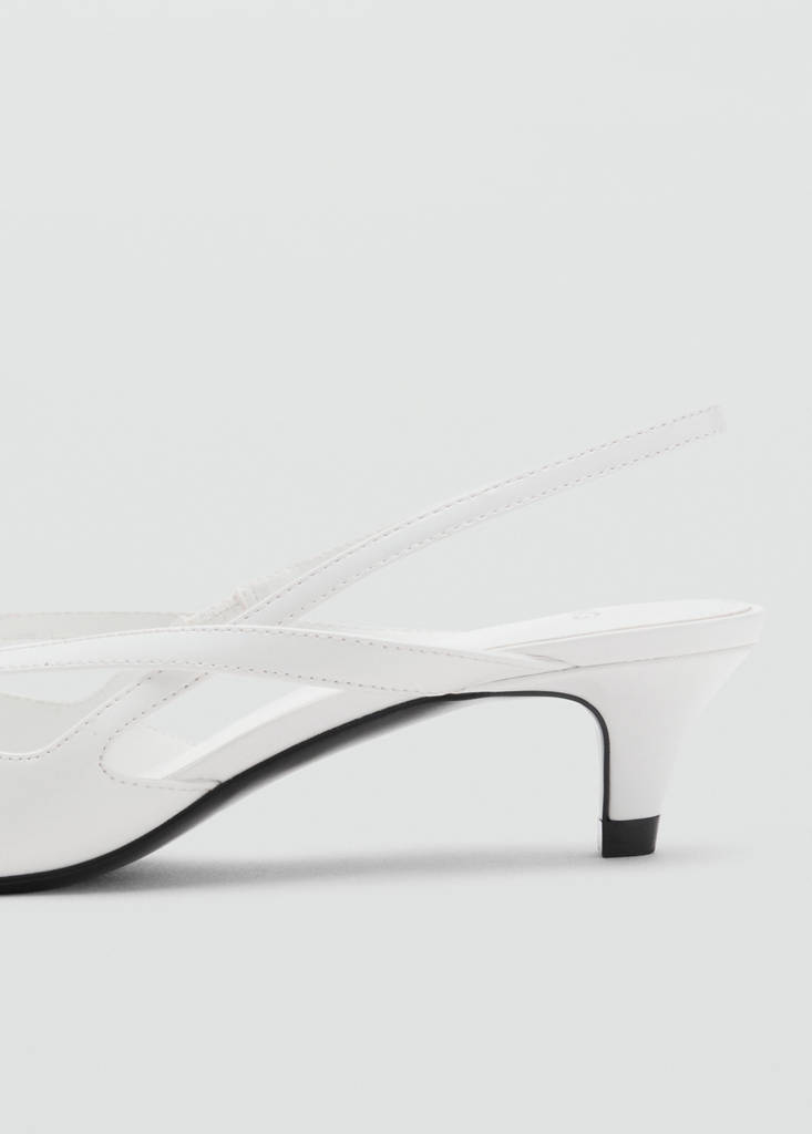 Kitten-heel pointed shoes — White