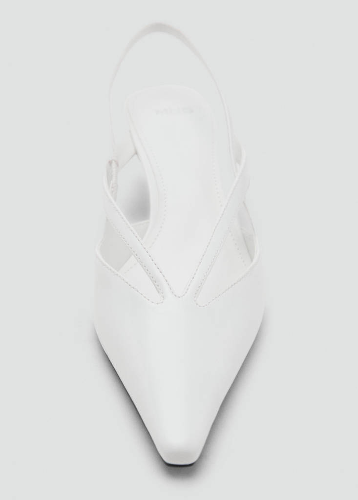 Kitten-heel pointed shoes — White