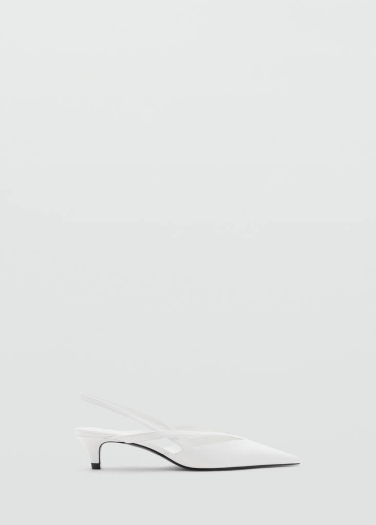 Kitten-heel pointed shoes — White