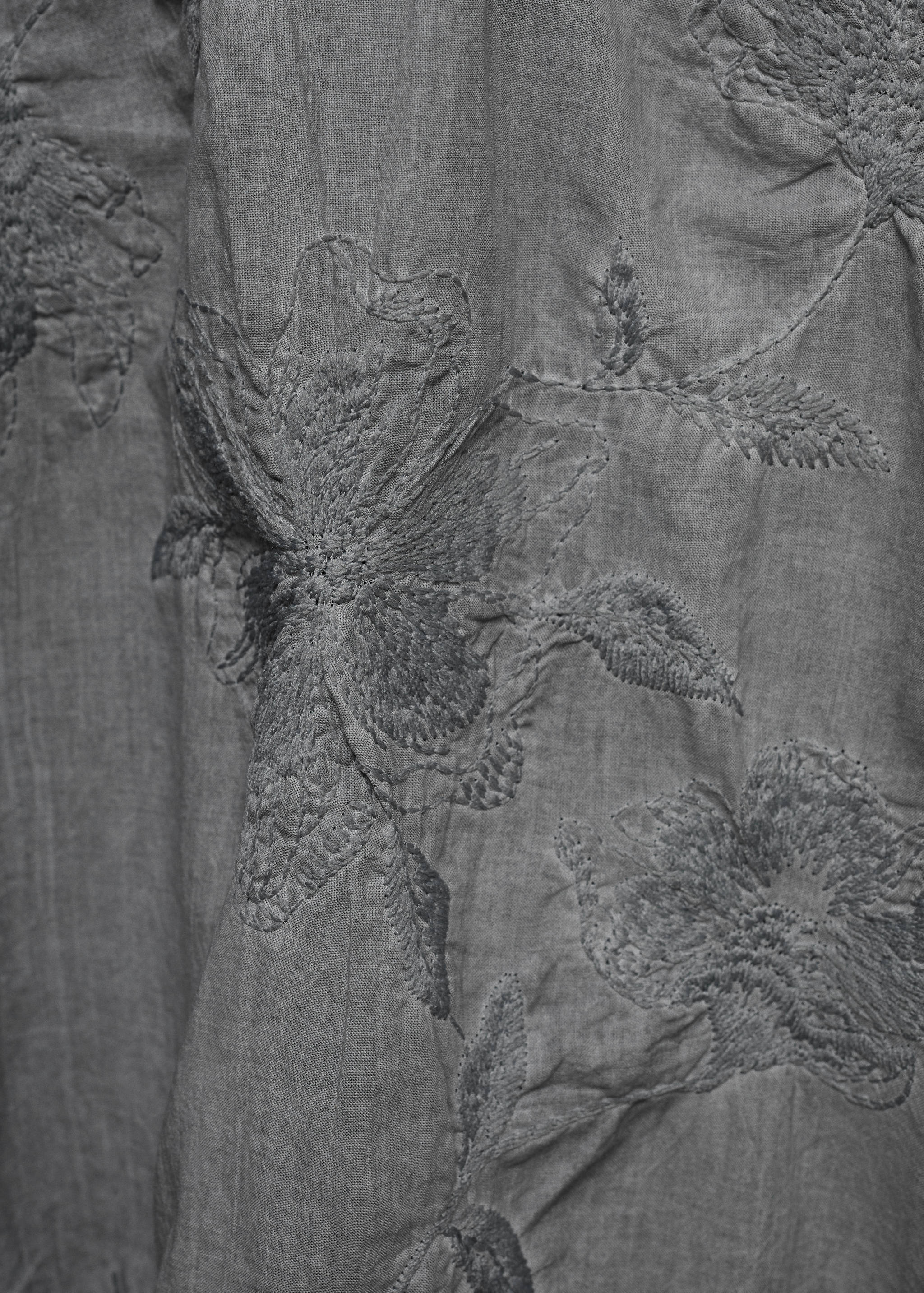 Overdyed embroidered cotton nightdress - Details of the article 0