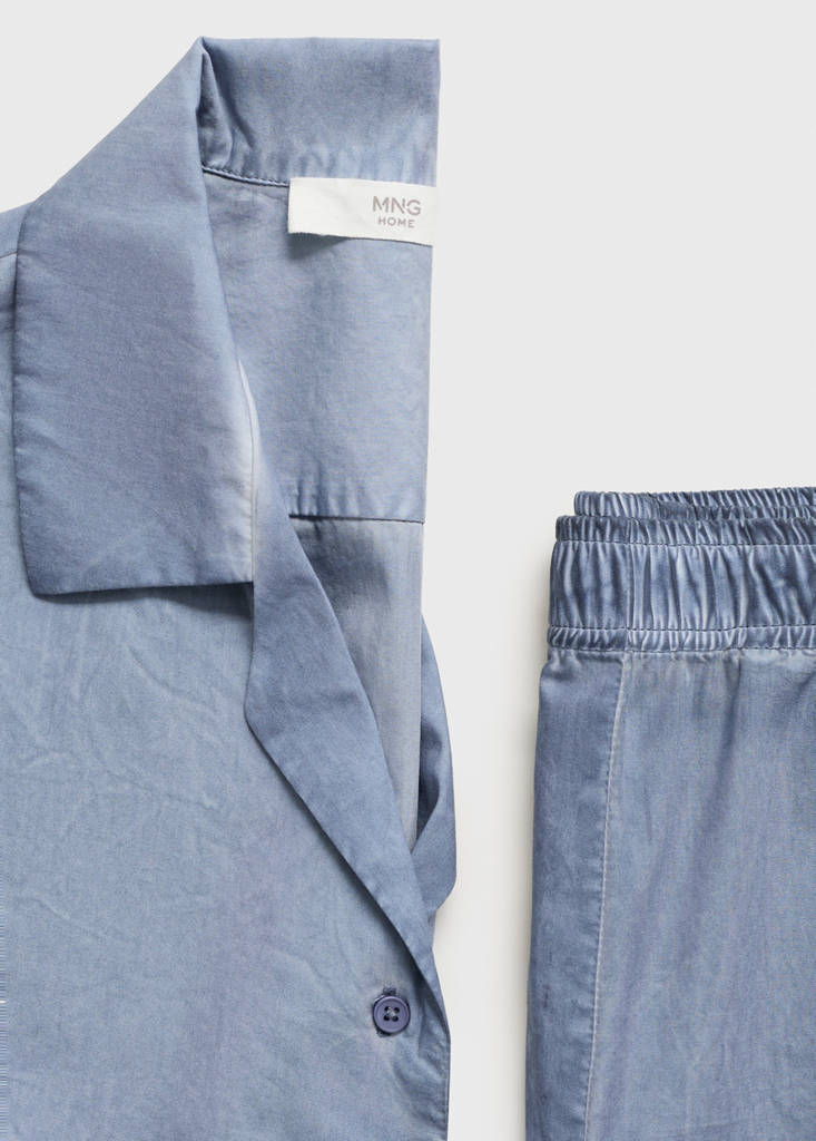 Garment-dyed cotton shirt — Ink Blue