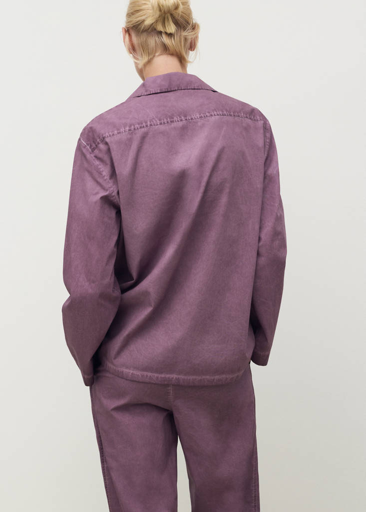 Garment-dyed cotton shirt — Plum
