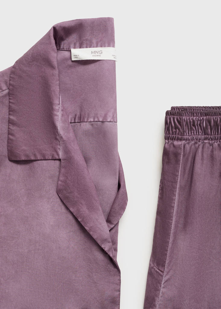 Garment-dyed cotton shirt — Plum