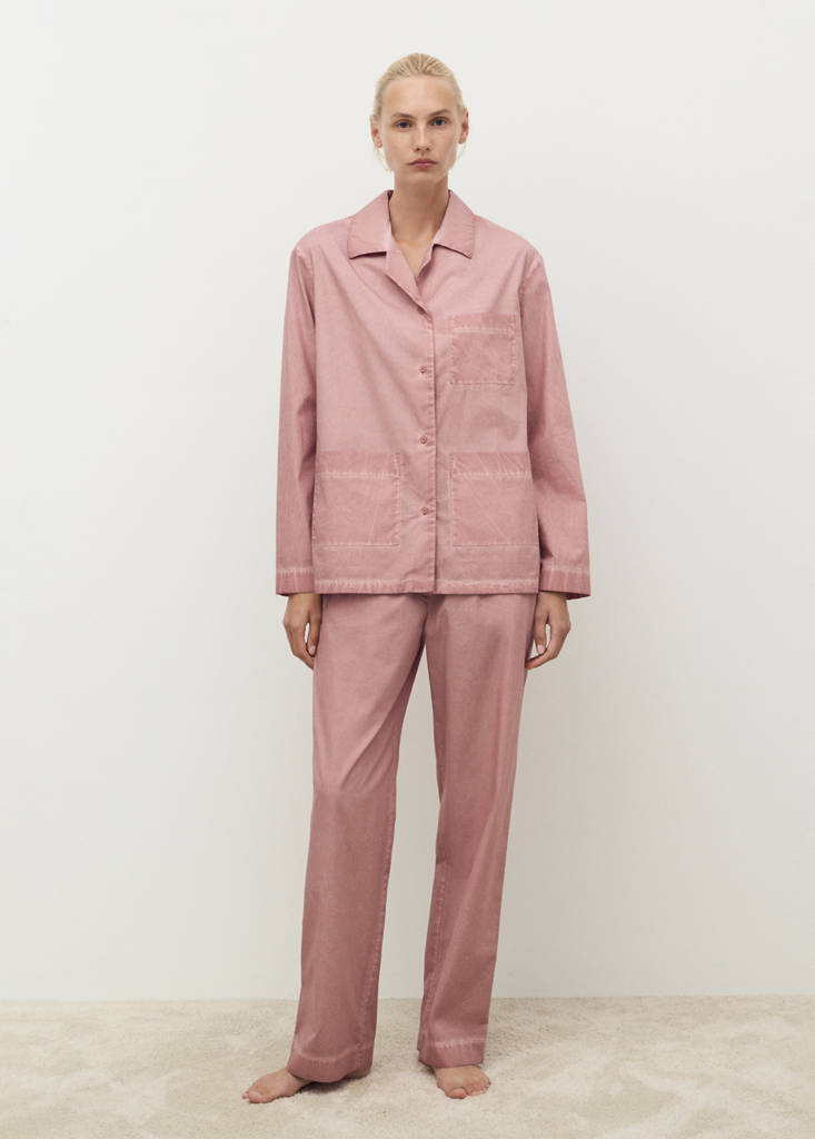 Garment-dyed cotton shirt — Medium Pink