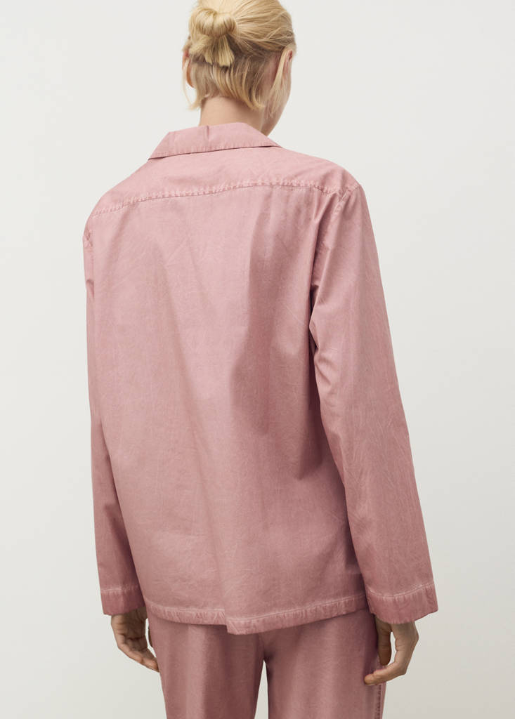 Garment-dyed cotton shirt — Medium Pink