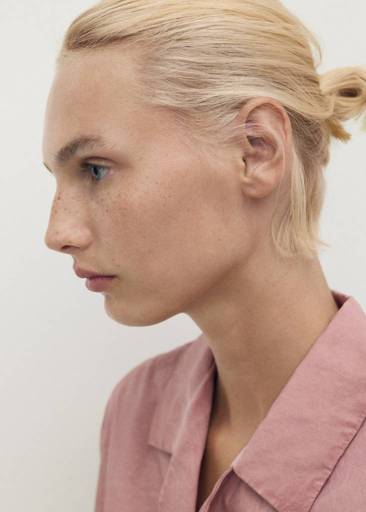 Garment-dyed cotton shirt — Medium Pink