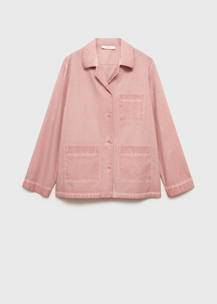 Garment-dyed cotton shirt — Medium Pink