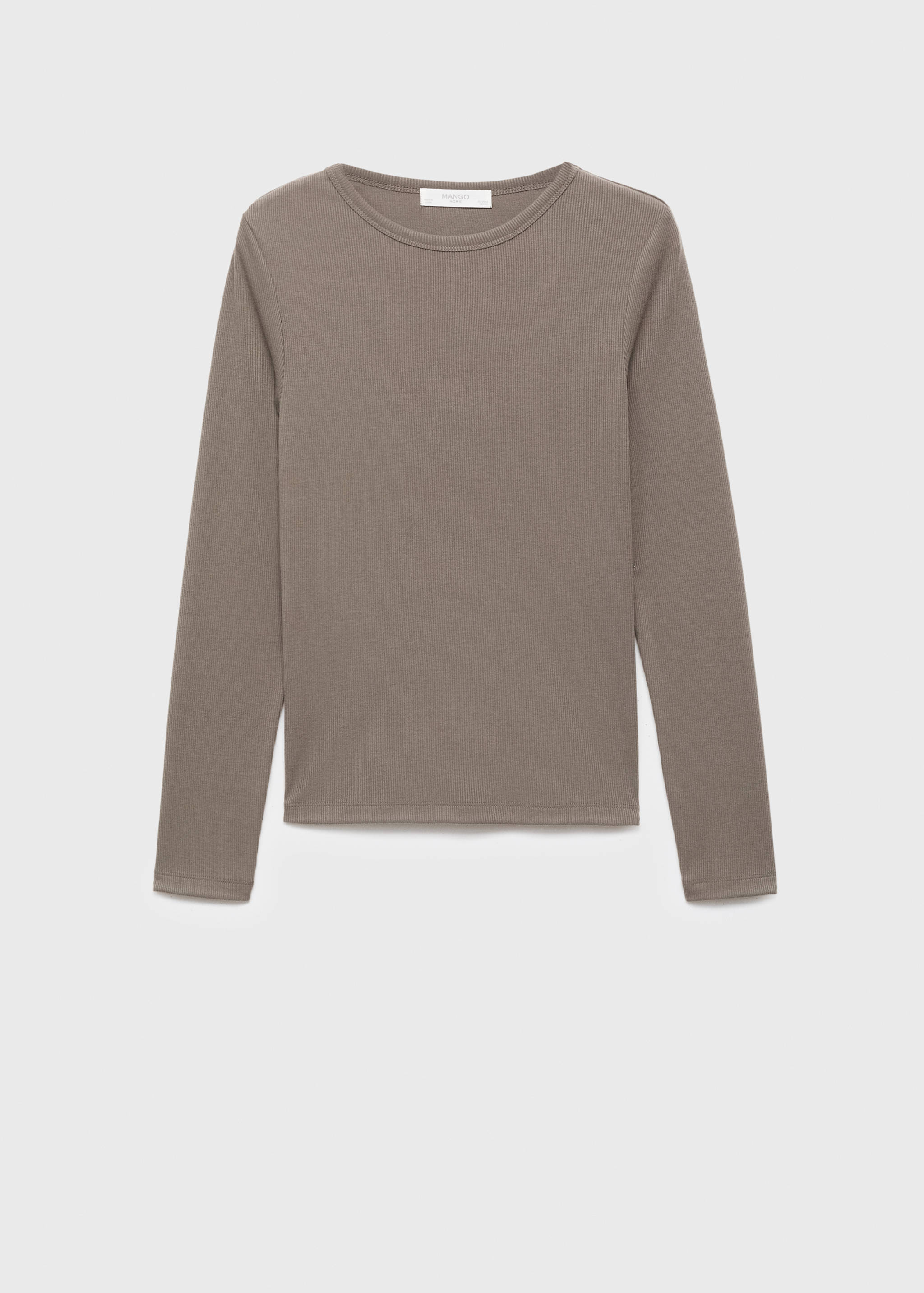 Rib-knit round-neck t-shirt - Article without model