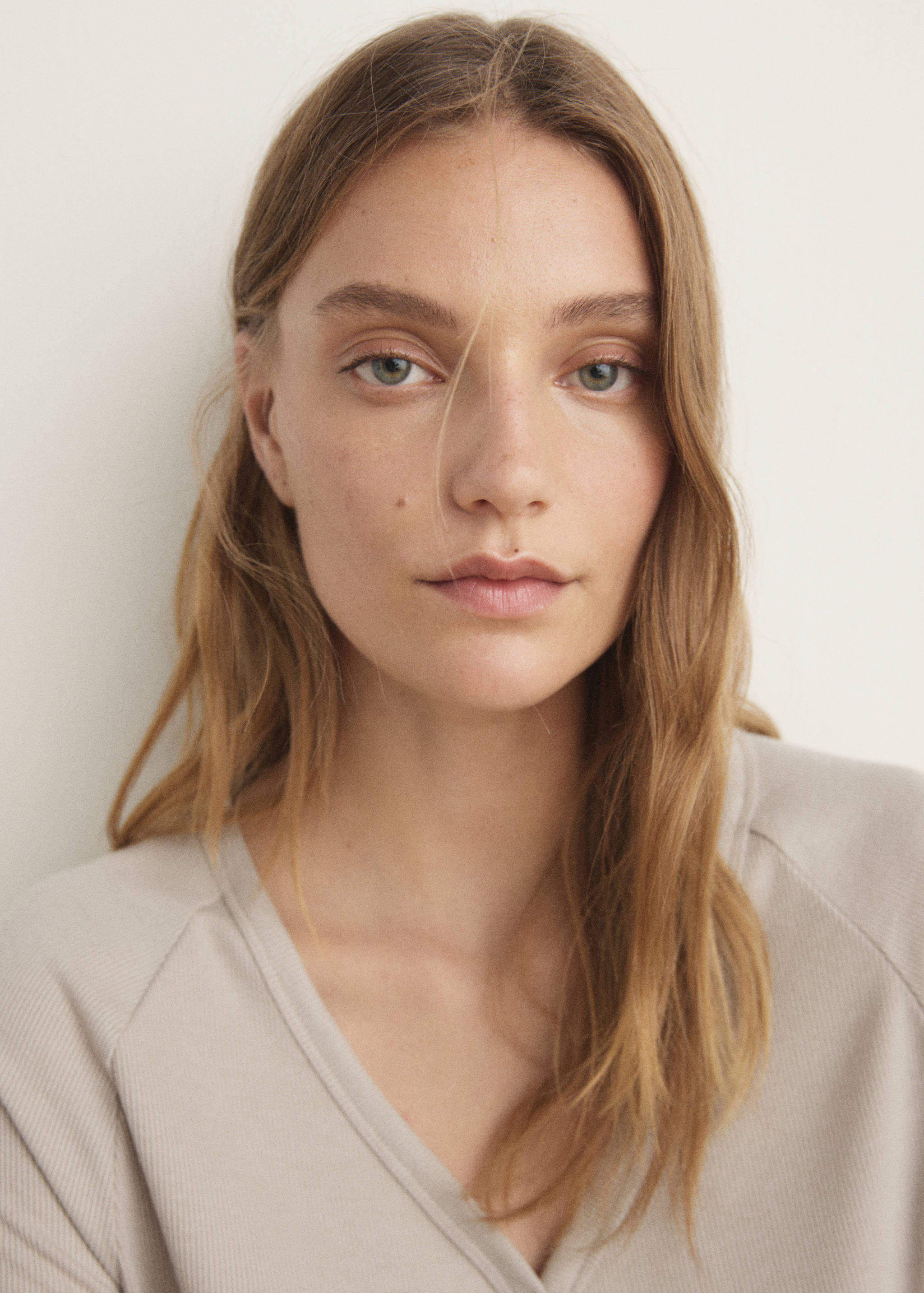 Chemise de nuit maille côtelée boutons - Détail de l'article 1