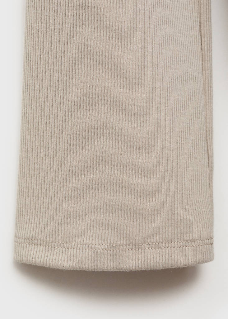 Ribbed-knit nightdress with buttons — Light/Pastel Grey