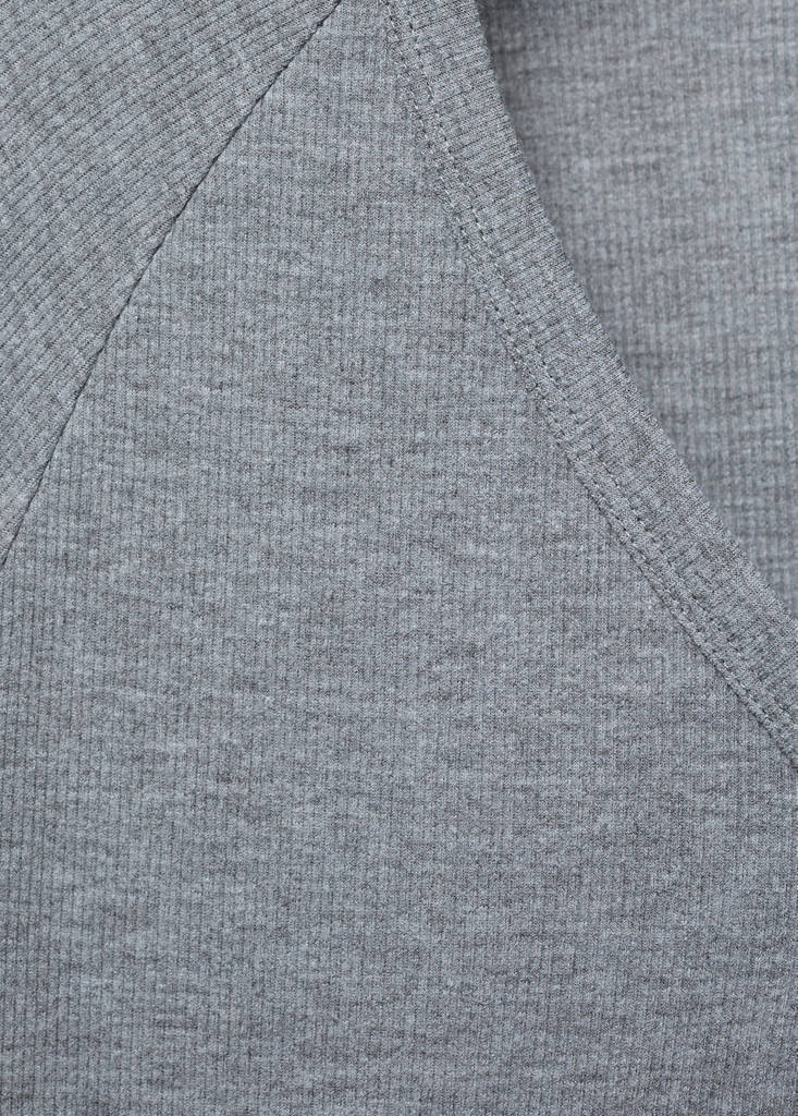Ribbed-knit nightdress with buttons — Medium Heather Grey