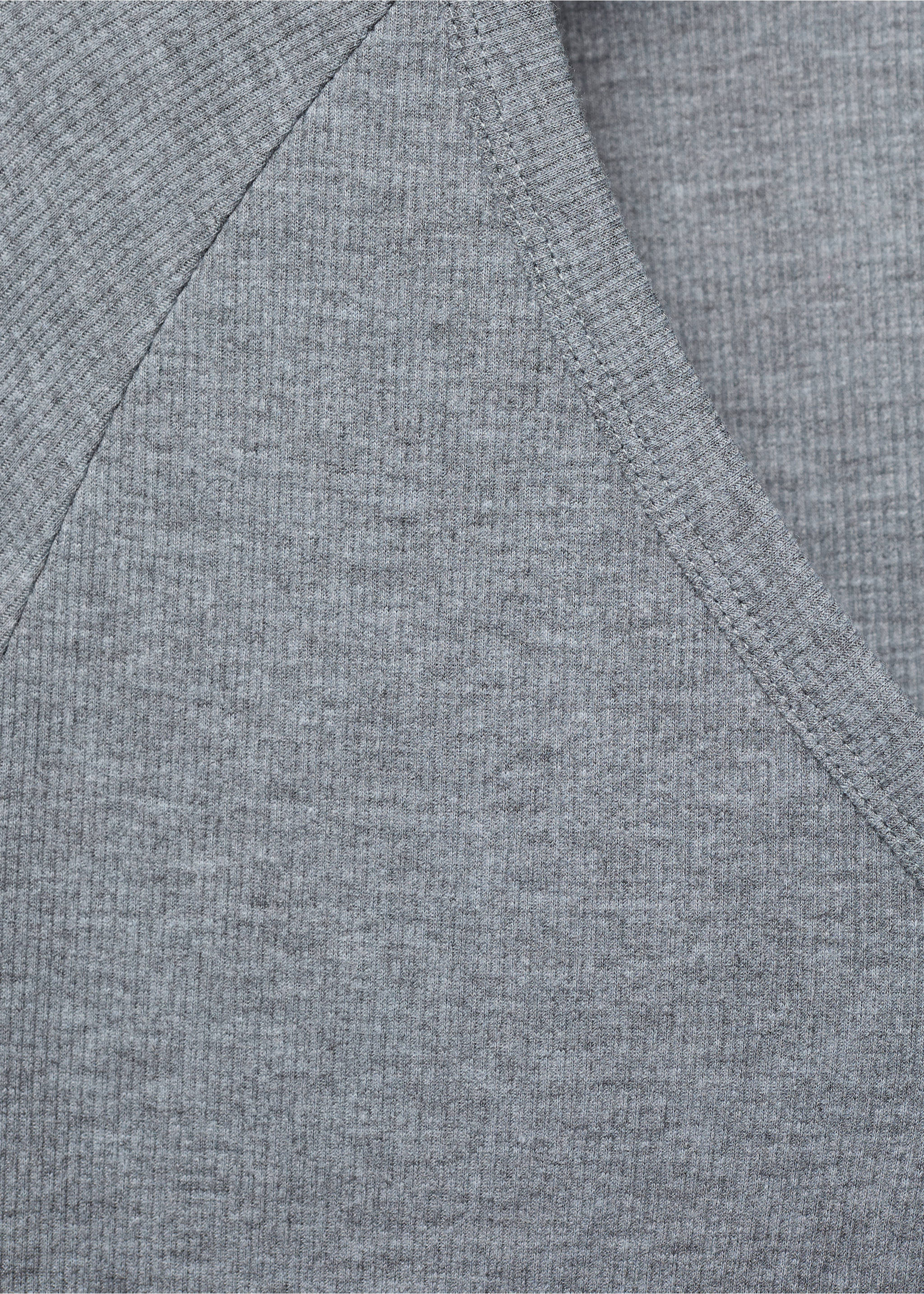 Chemise de nuit maille côtelée boutons - Détail de l'article 8, Gris chiné moyen. Ref: 17054111-00.