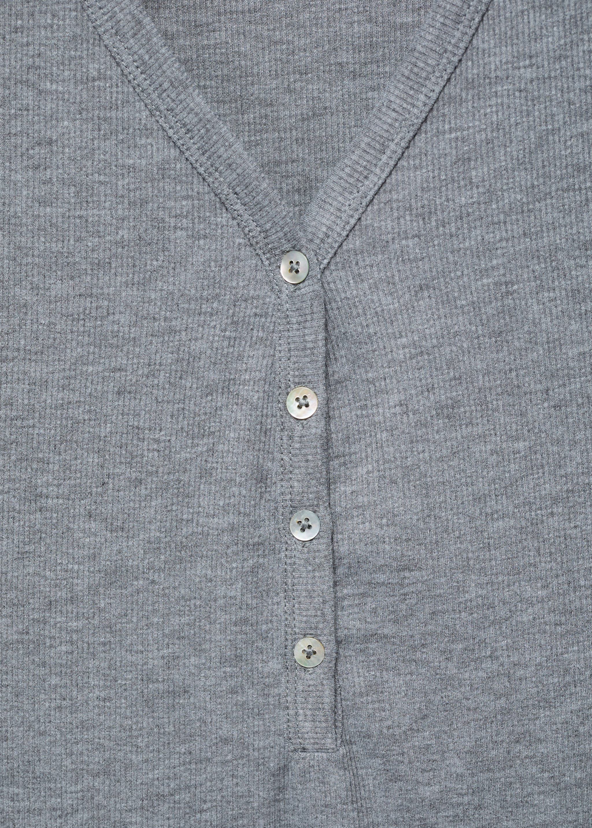 Chemise de nuit maille côtelée boutons - Détail de l'article 0