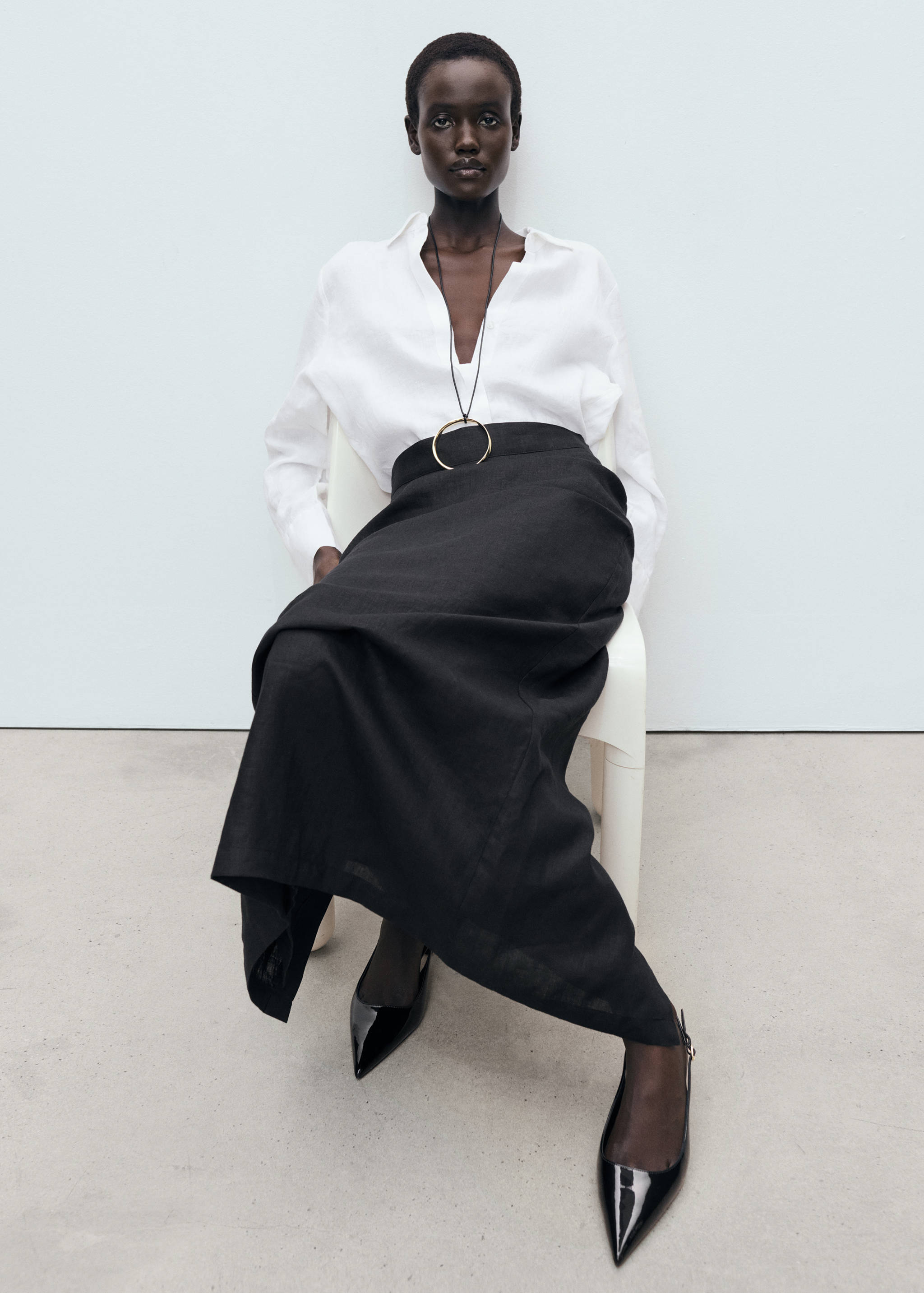 Kitten-heel patent leather shoes - General plane