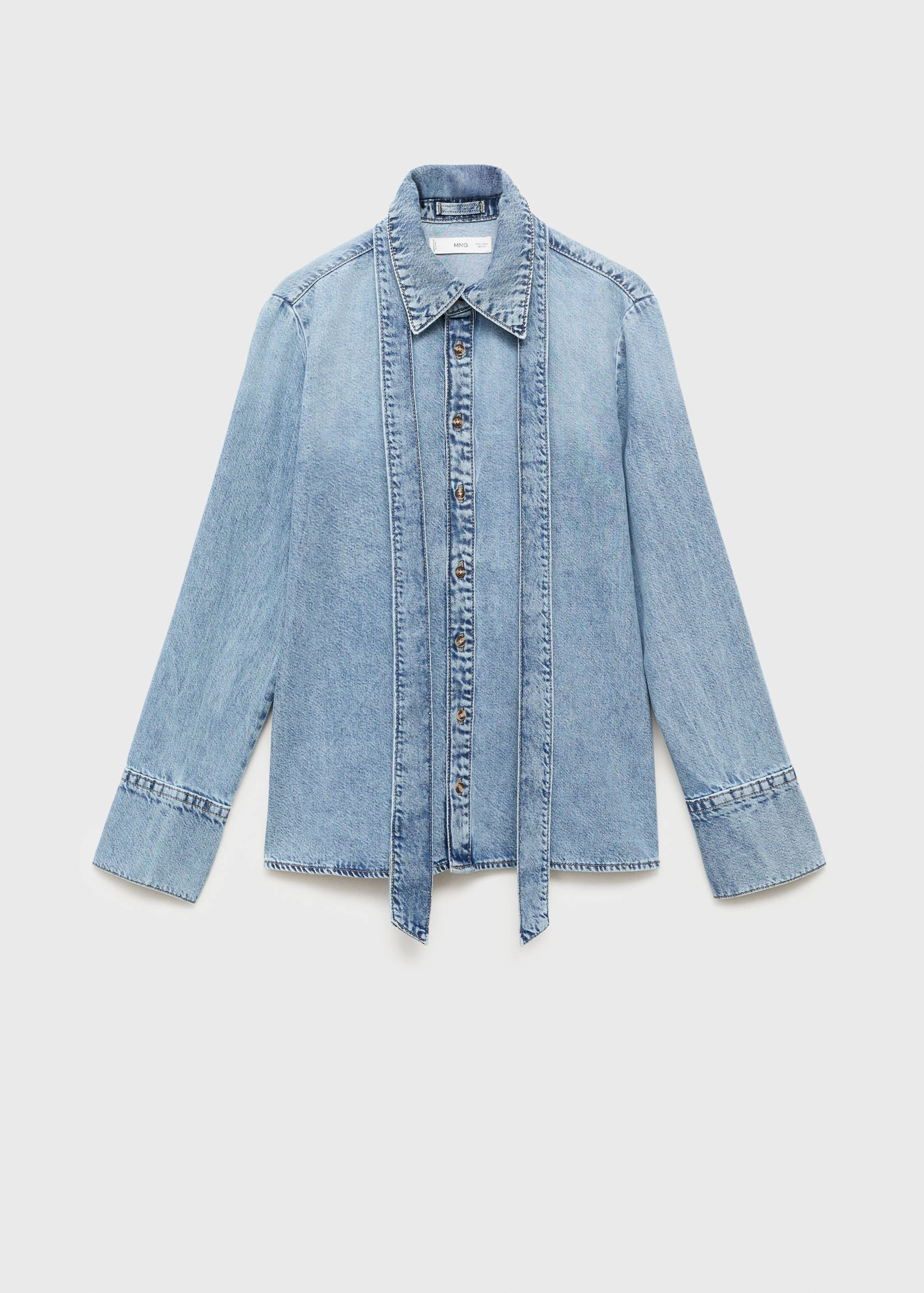 Denimskjorta med rosett - Artikel utan modell