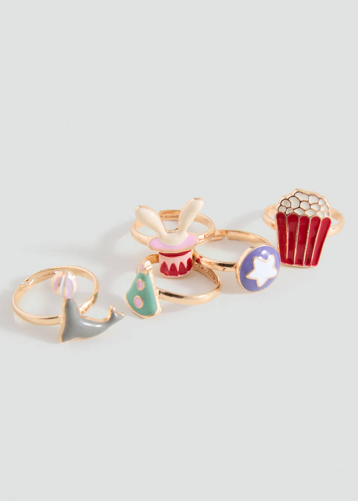 Pack of 5 combined rings — Gold