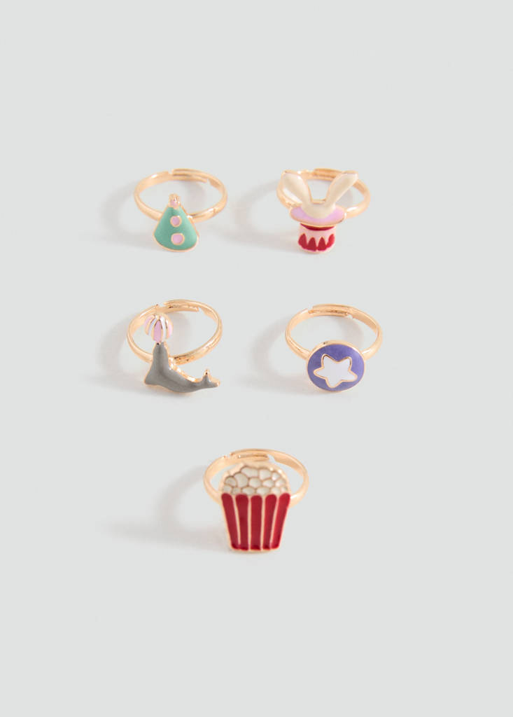 Pack of 5 combined rings — Gold