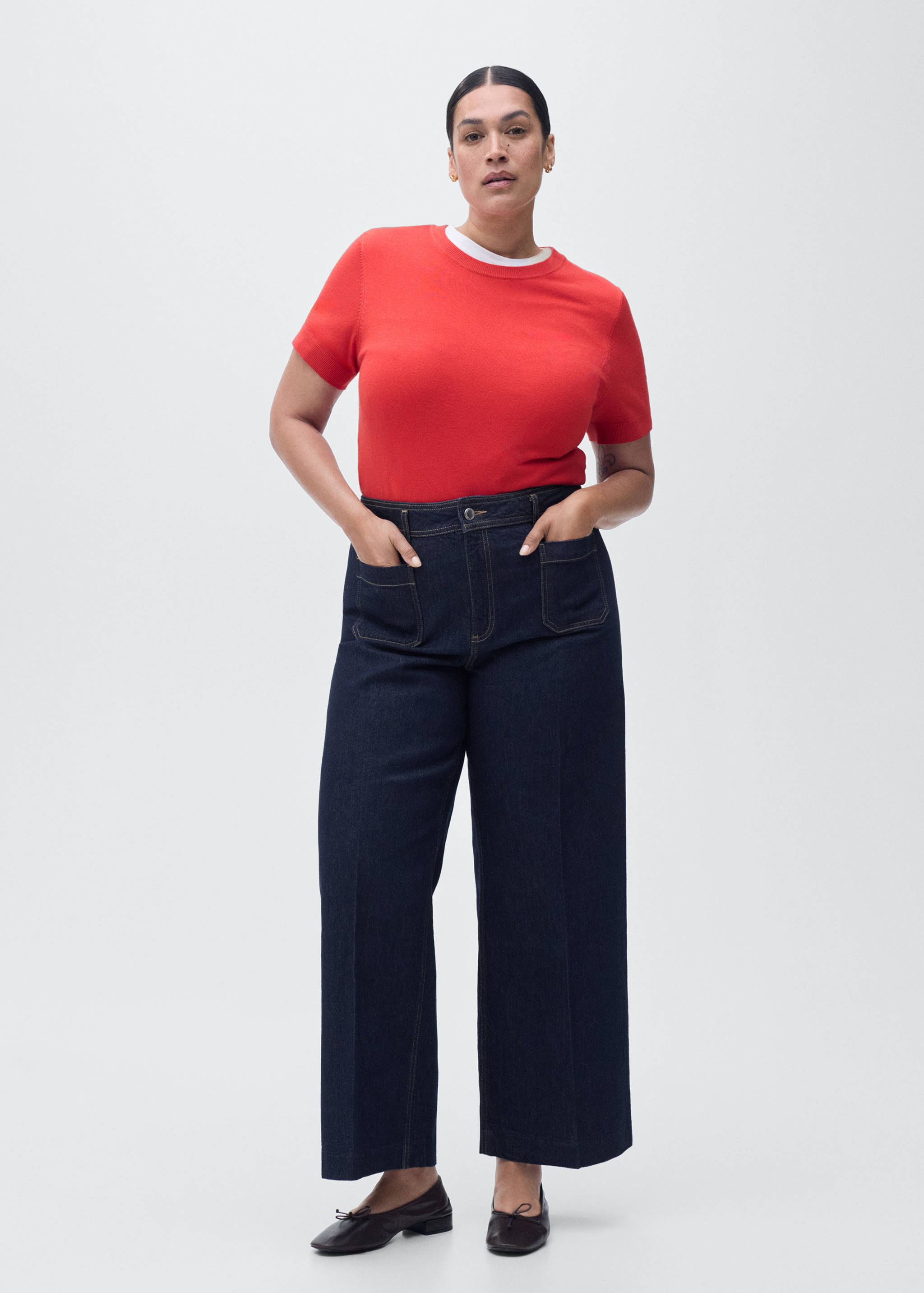 Calças de ganga wide leg com bolsos - Pormenor do artigo 3