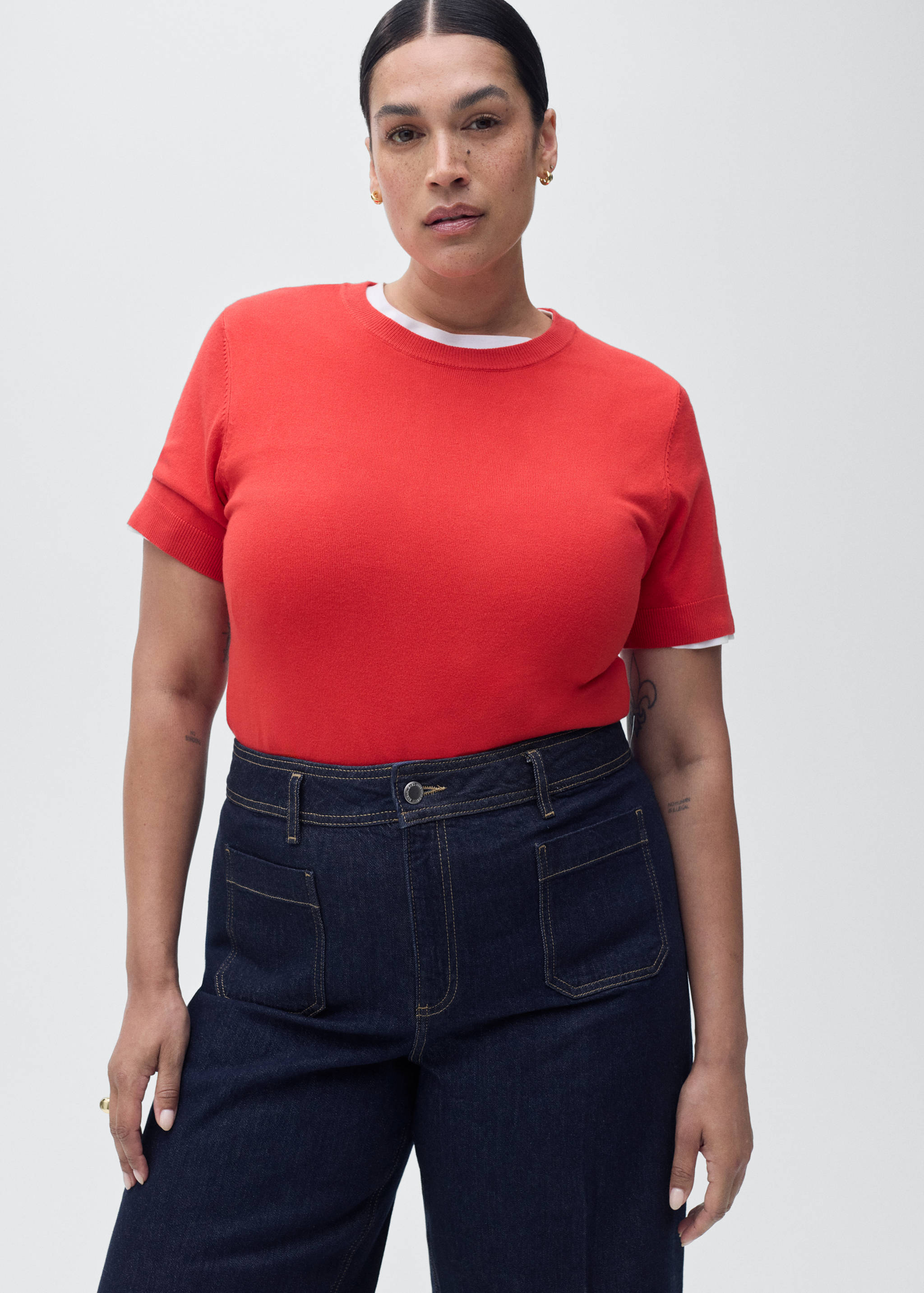 Calças de ganga wide leg com bolsos - Pormenor do artigo 5