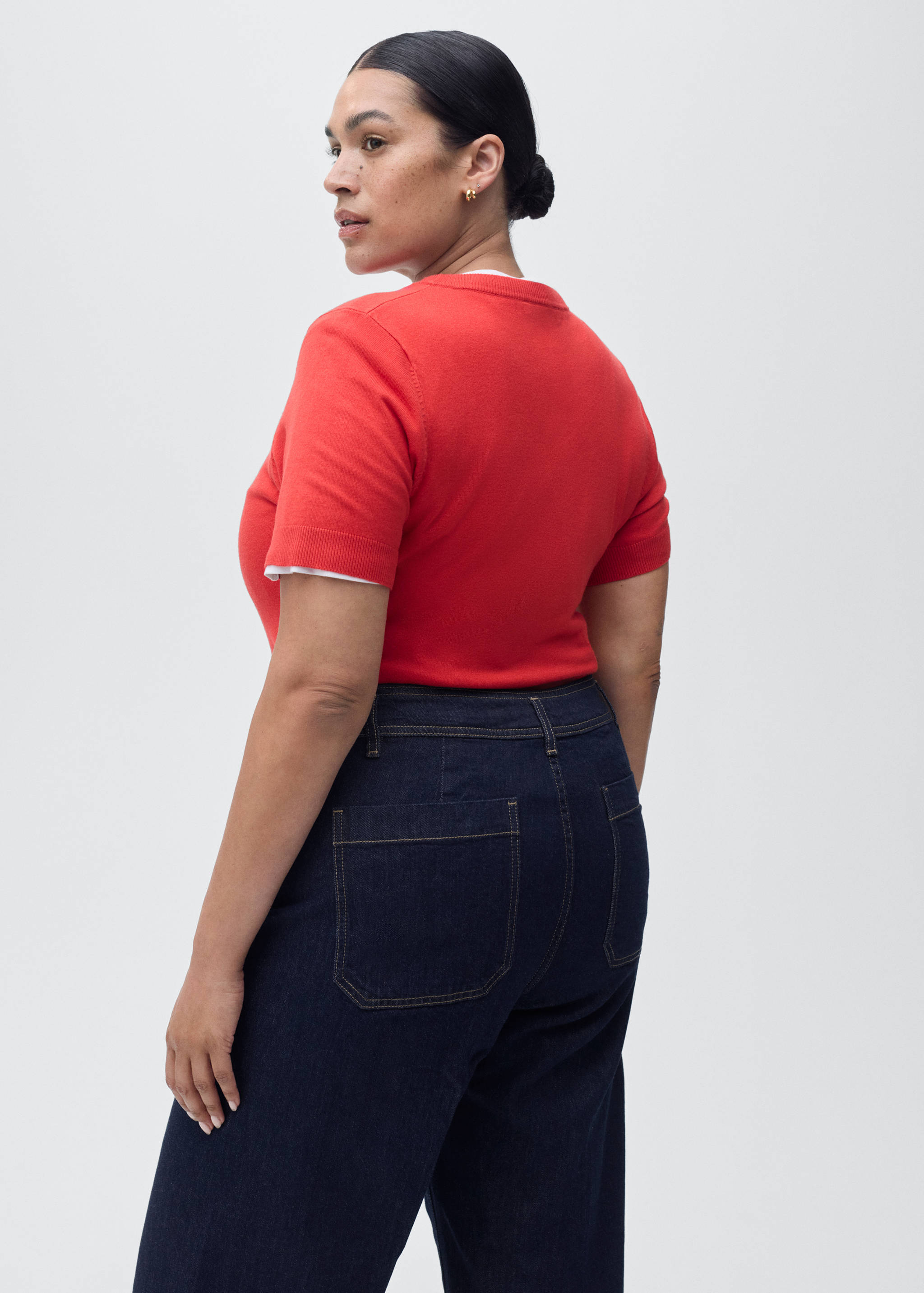 Calças de ganga wide leg com bolsos - Pormenor do artigo 4