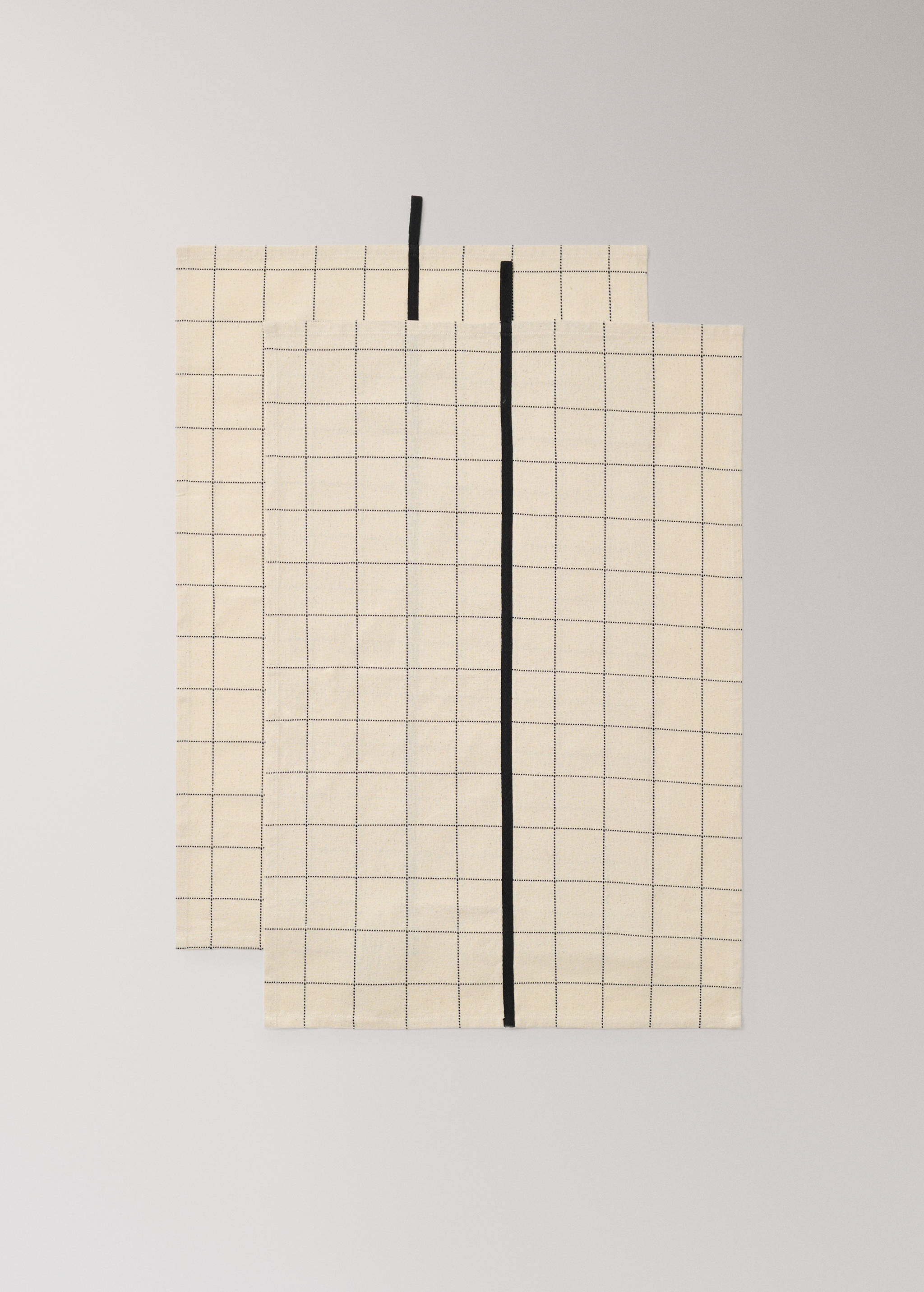 Check and stripe-print kitchen towels - Details of the article 1