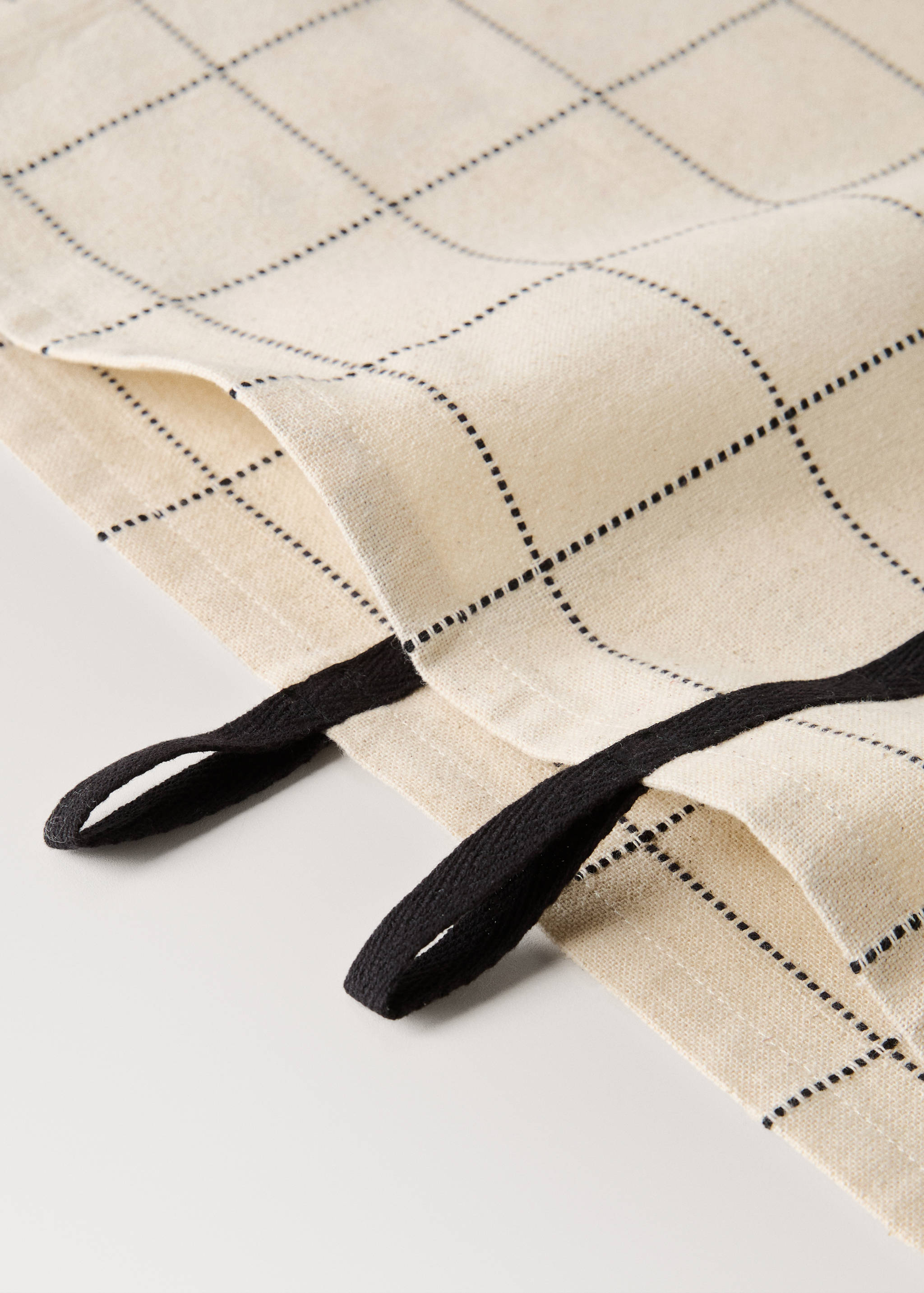 Check and stripe-print kitchen towels - Details of the article 2